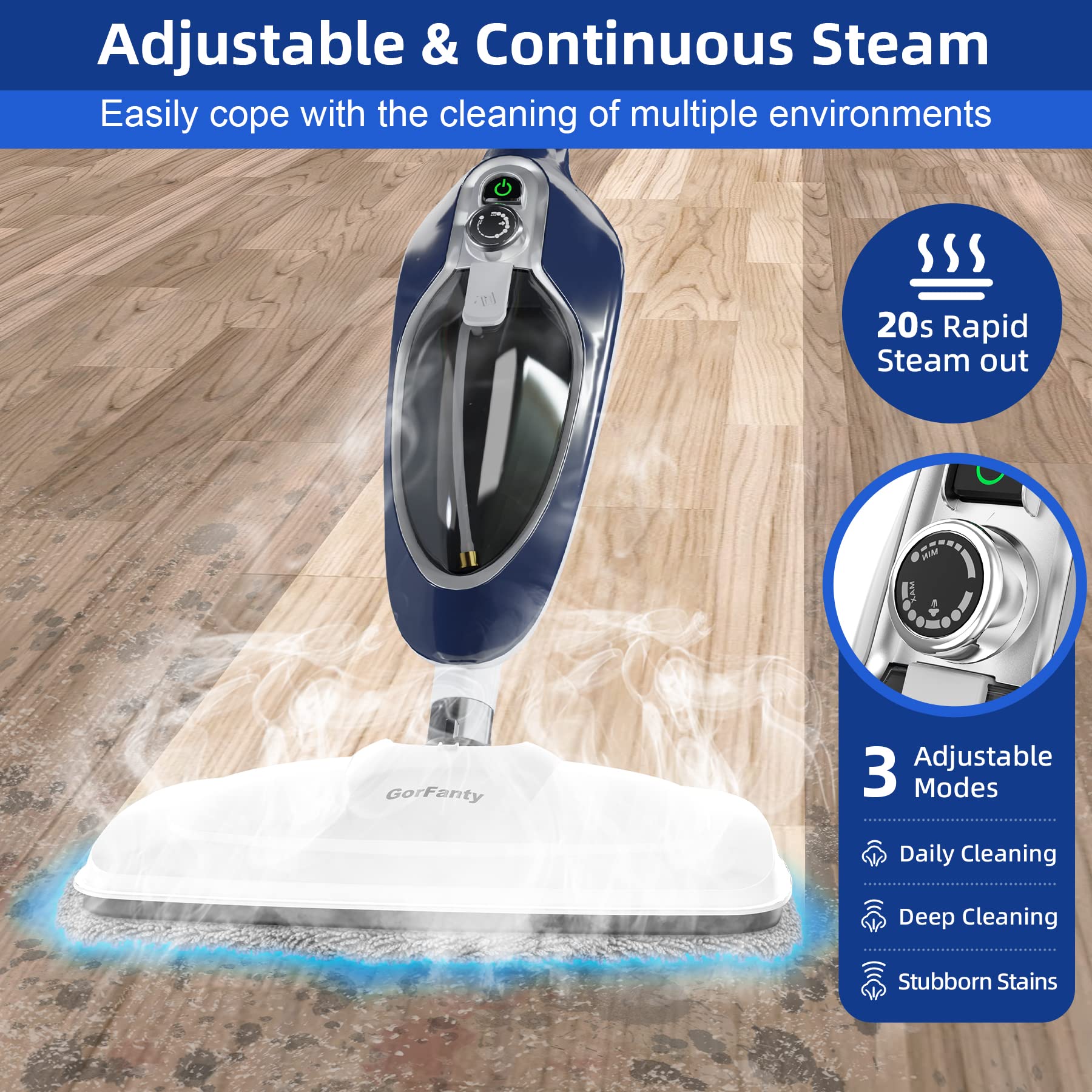 Steam Mop   10 In 1 Floor Steamer Detachable Multipurpose Handheld Steam Cleaner For Hardwood/Tile/Laminate All Floors Carpet Cl