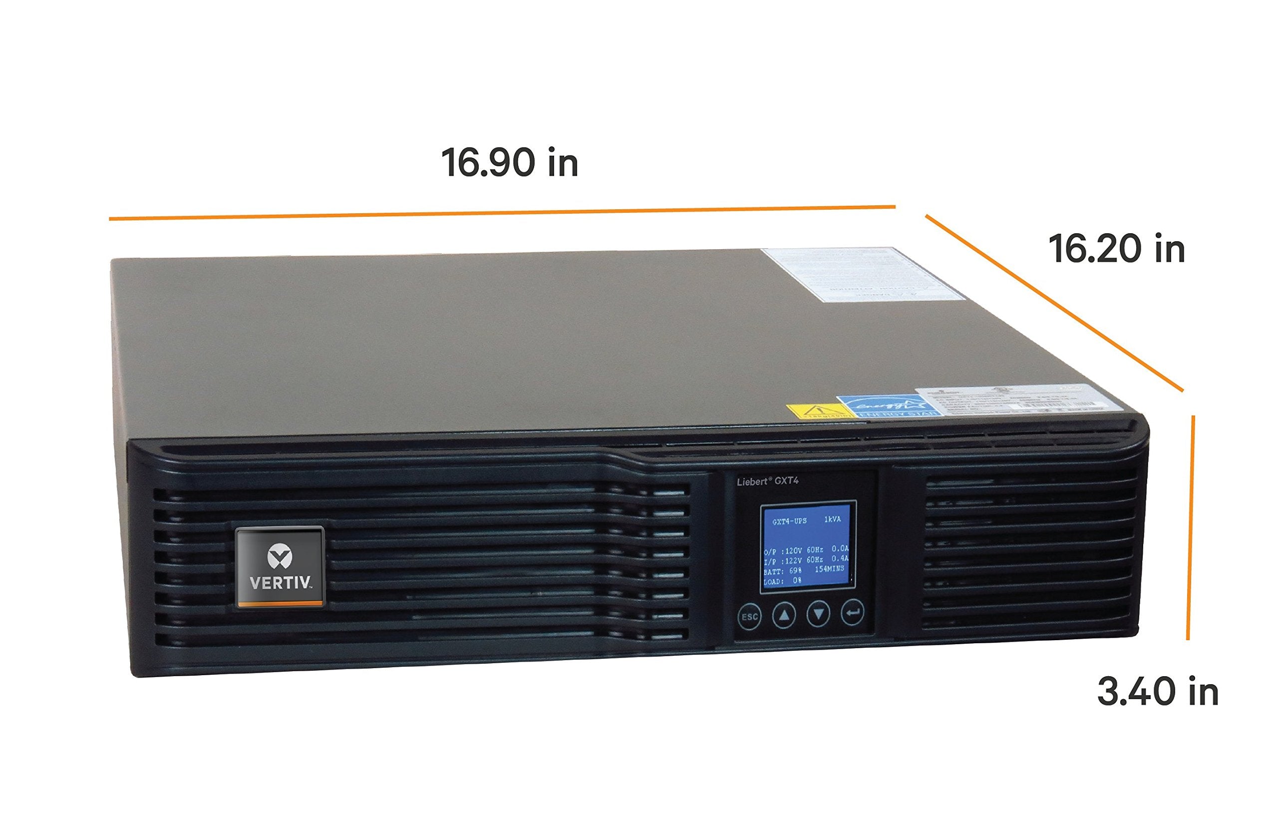Liebert Gxt4 Ups 1000Va 900W 120V, Online Double Conversion Rack Mount/Tower Ups, Uninterruptible Power Supply, Sine Wave, Avr,