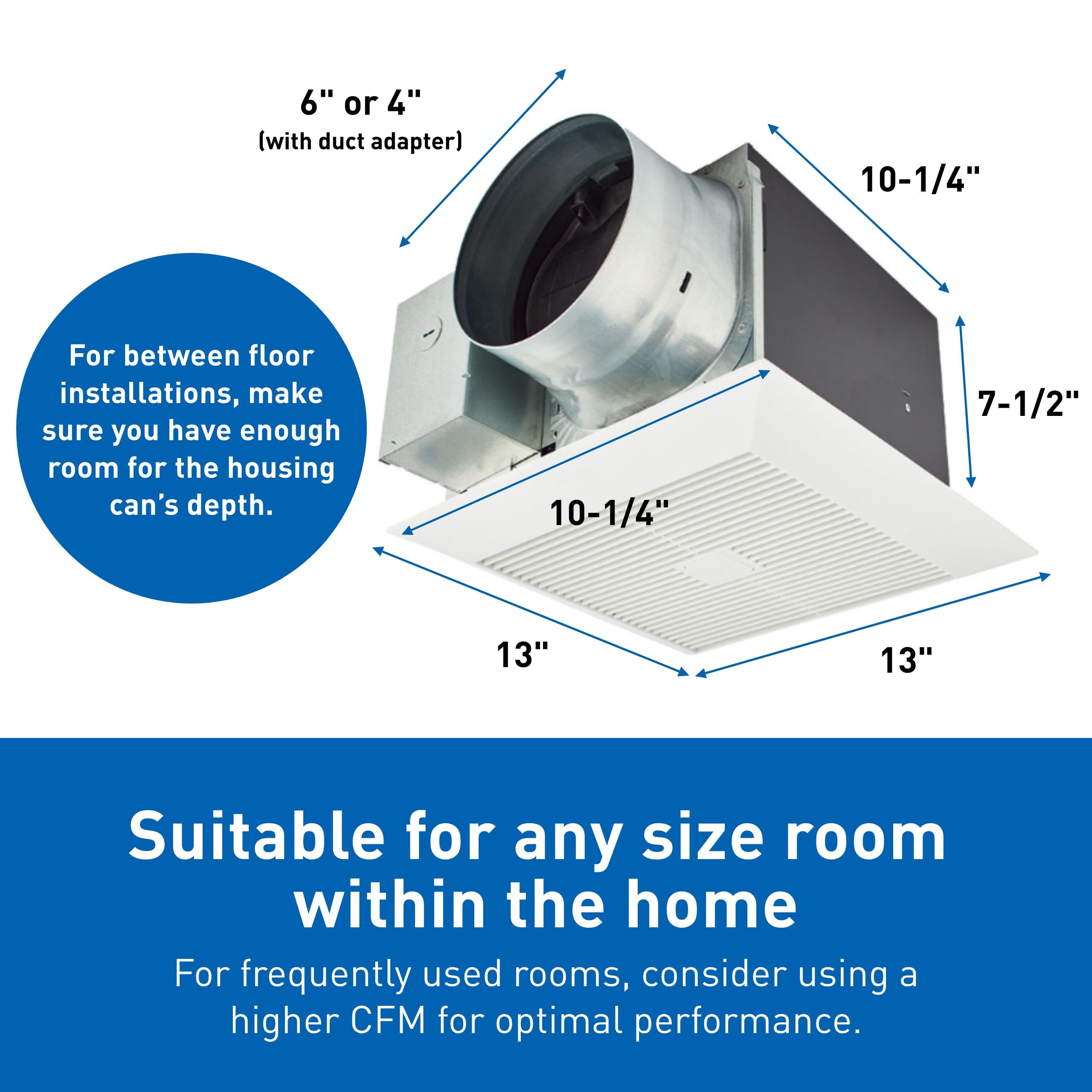 Panasonic Whispergreen Select Ceiling Mount Exhaust Fan, Customizable, 110-130-150 Cfm, Fv-0511Vk3