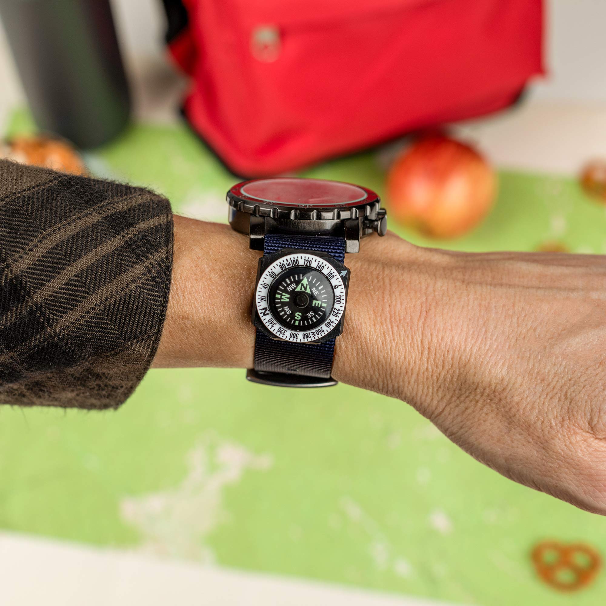 Sun Company Gocompass   Micro Orienteering Wrist Compass | Watch Band Or Paracord Bracelet Compasses With Rotating Bezel