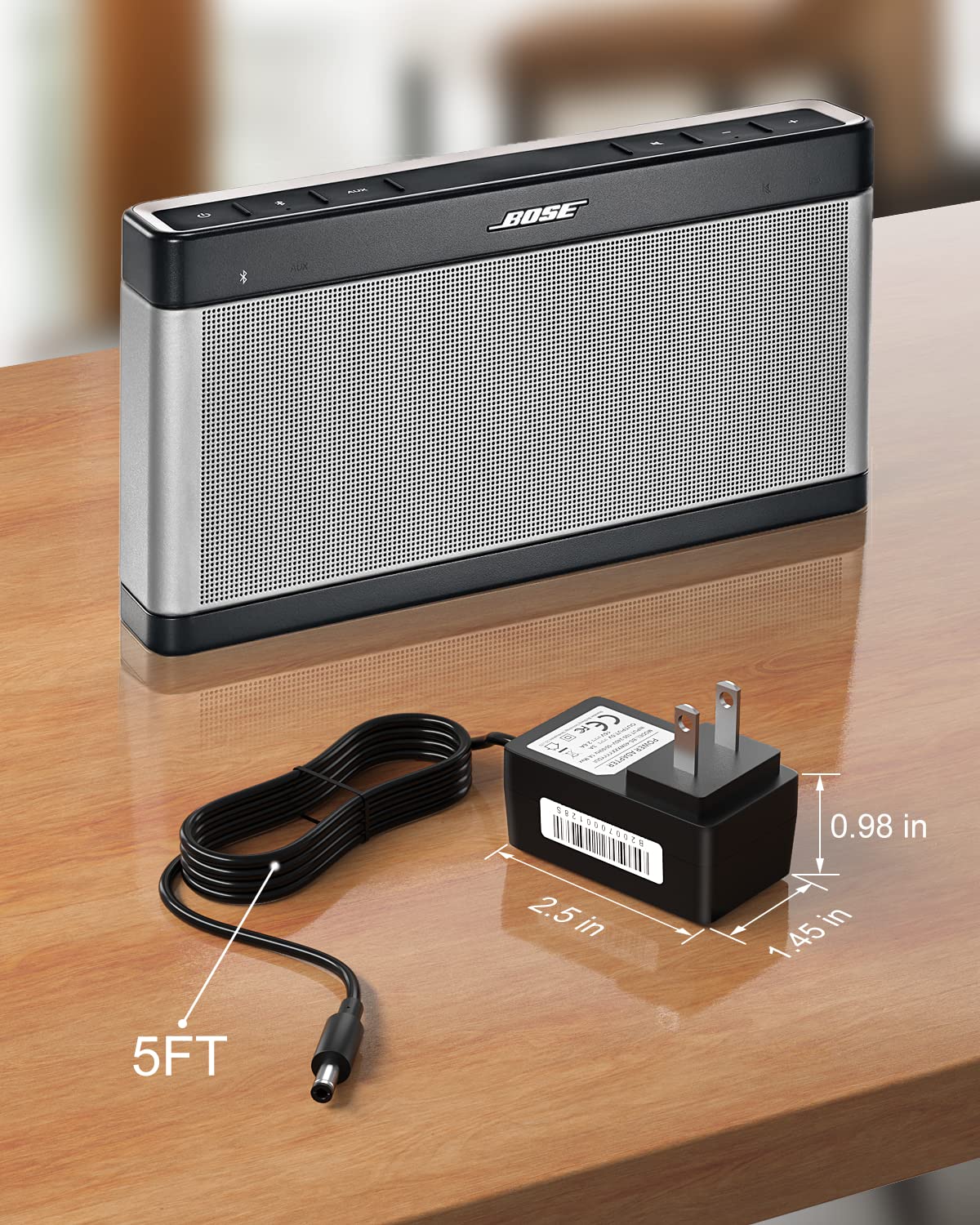 Charger For Bose Soundlink 3, Bluetooth Speaker 17V ~ 20V Bose Power Cord For Soundlink Speaker I Ii Iii 1 2 3, Replacement Wireless Speaker P/N: 306386 101, 369946 1300, 301141, 404600, 414255, S024R