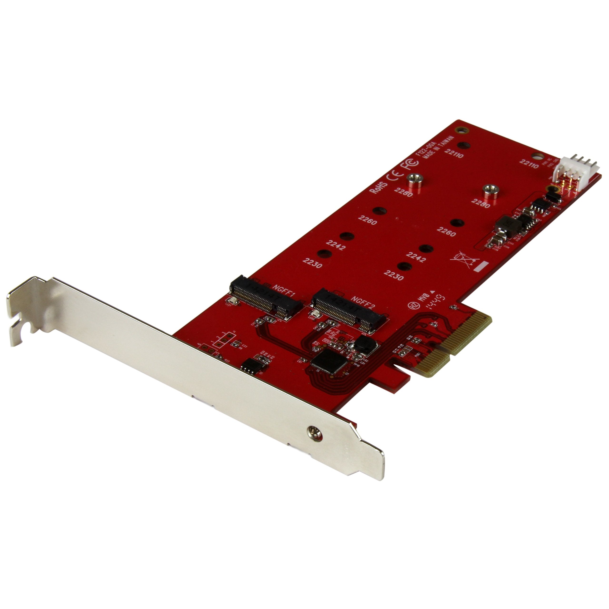 Startech.Com 2X M.2 Sata Ssd Controller Card   Pcie   Pci Express M.2 Sata Iii Controller   Ngff Card Adapter (Pex2M2), Red
