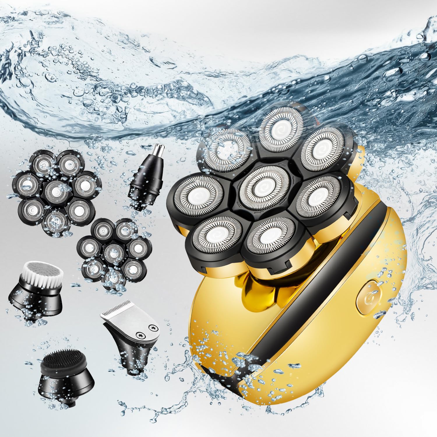 Head Shavers For Bald Men Multifunctional Electric Shaver 8D Head Razor Rotary Beard Trimmer Balding Shaving Kit With Nose Trimm