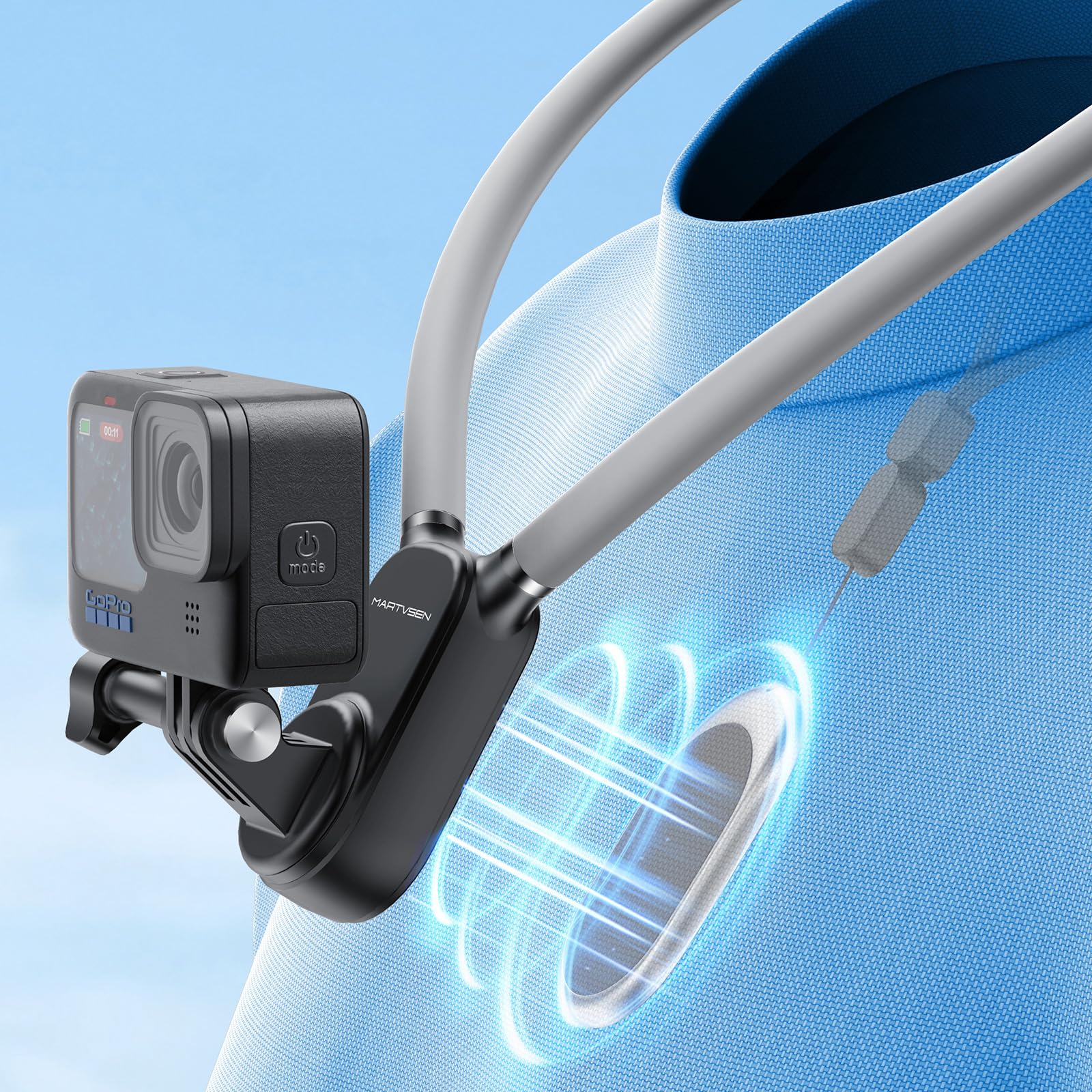 Martvsen Magnetic Neck Holder For Action Camera & Phone, Hands Free Mount For Gopro Dji Insta360 Iphone 16 Android, Neck Camera 