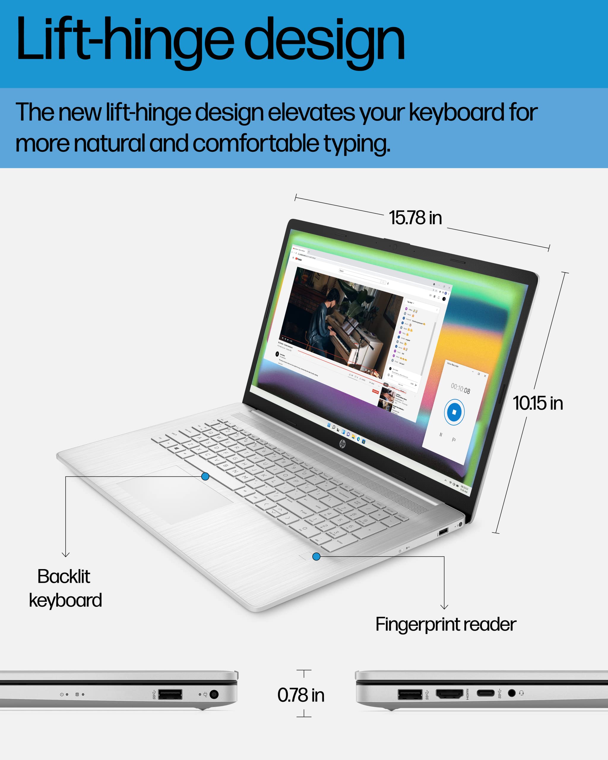 Hp 17.3 Inch Laptop, 11Th Generation Intel Core I5 1135G7, Intel Iris Xe Graphics, 8 Gb Ram, 512 Gb Ssd, Windows 11 Home (17.3 C