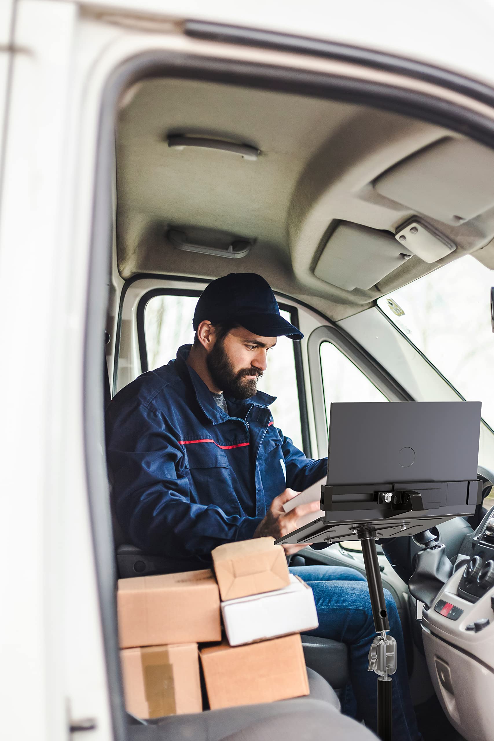 Cta Digital Laptop Arm   Cta Security Laptop Arm With Vesa Mounting Base For Delivery Vehicles, Law Enforcement Cars, And Ride S