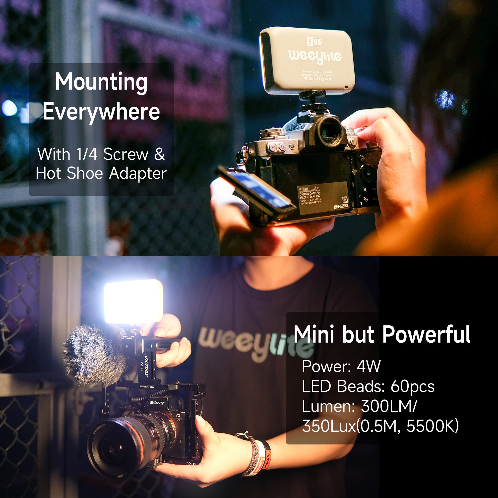 Weeylite S03 Rgb Video Light, App Control Led Camera Light 360 Full Color Rgb Light Photography Lighting Dimmable 2800 6800K Poc