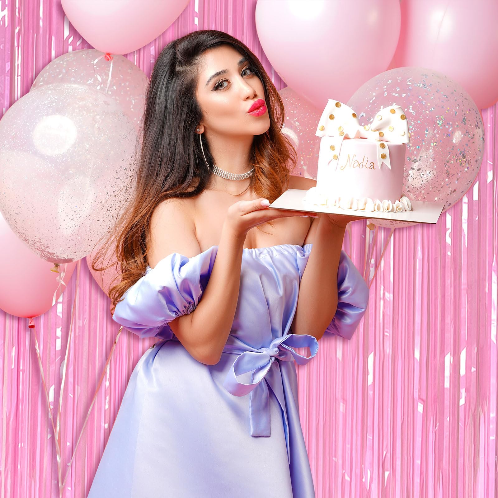 Pink Party Streamers Foil Fringe Backdrop Curtains Tinsel Streamers Birthday Party Decorations Fringe Backdrop For Birthday Part