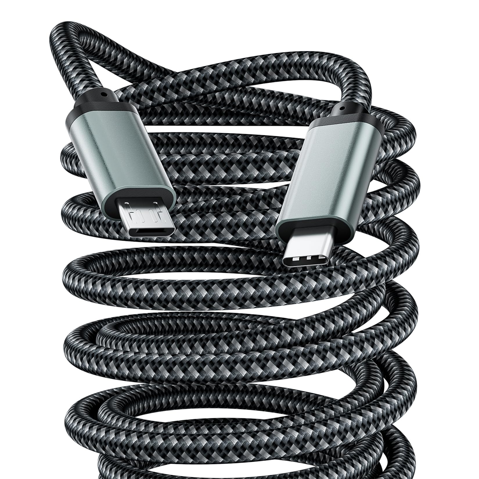 Lukfocab Braided Usb C To Micro Usb Cable 6 Feet/1.8M, Type Usb C To Micro Usb Cord Supports Otg & 2.4A Fast Charging & Data Syn