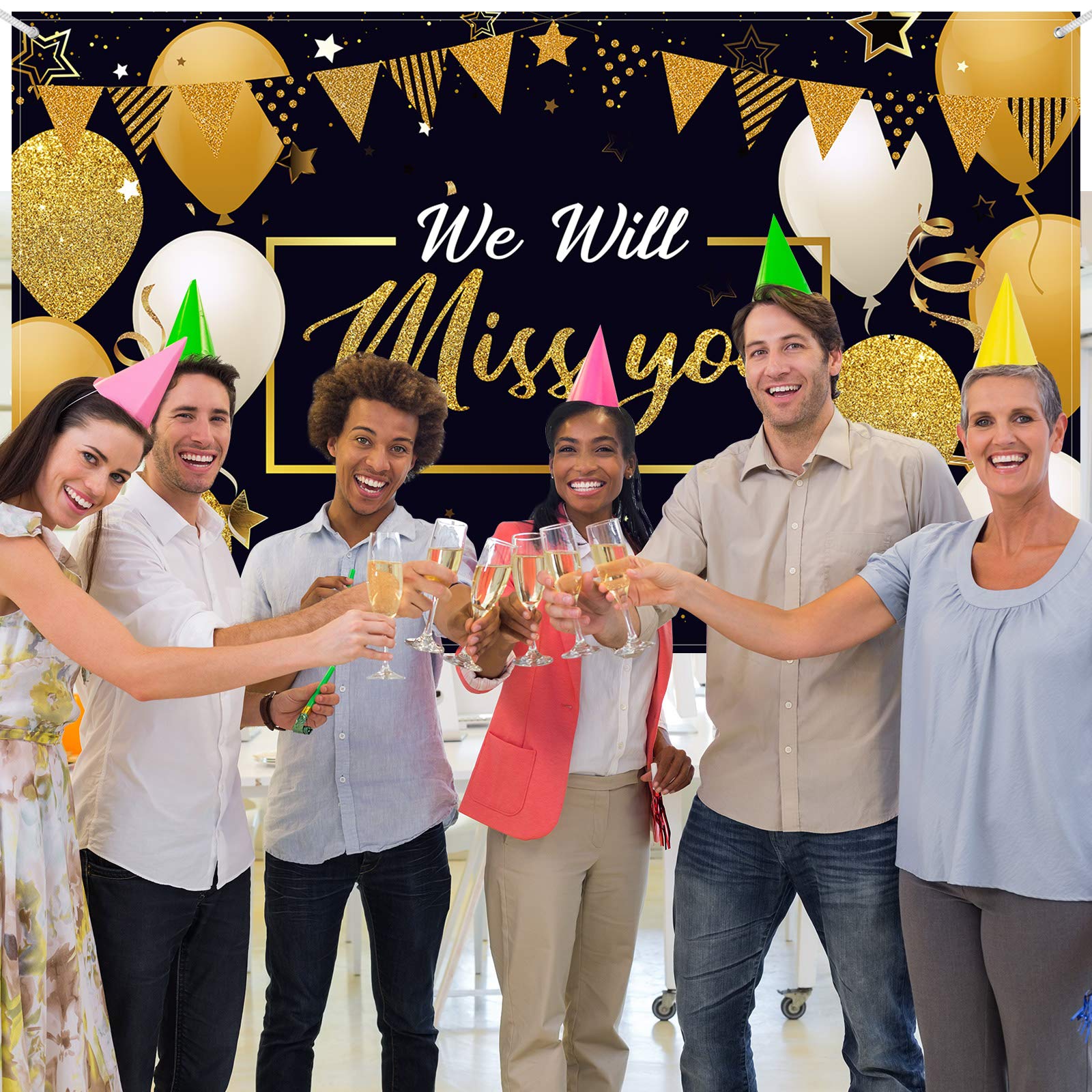We Will Miss You Party Decorations, Extra Large Going Away Backdrop Miss You Photography Background Banner For Farewell Annivers