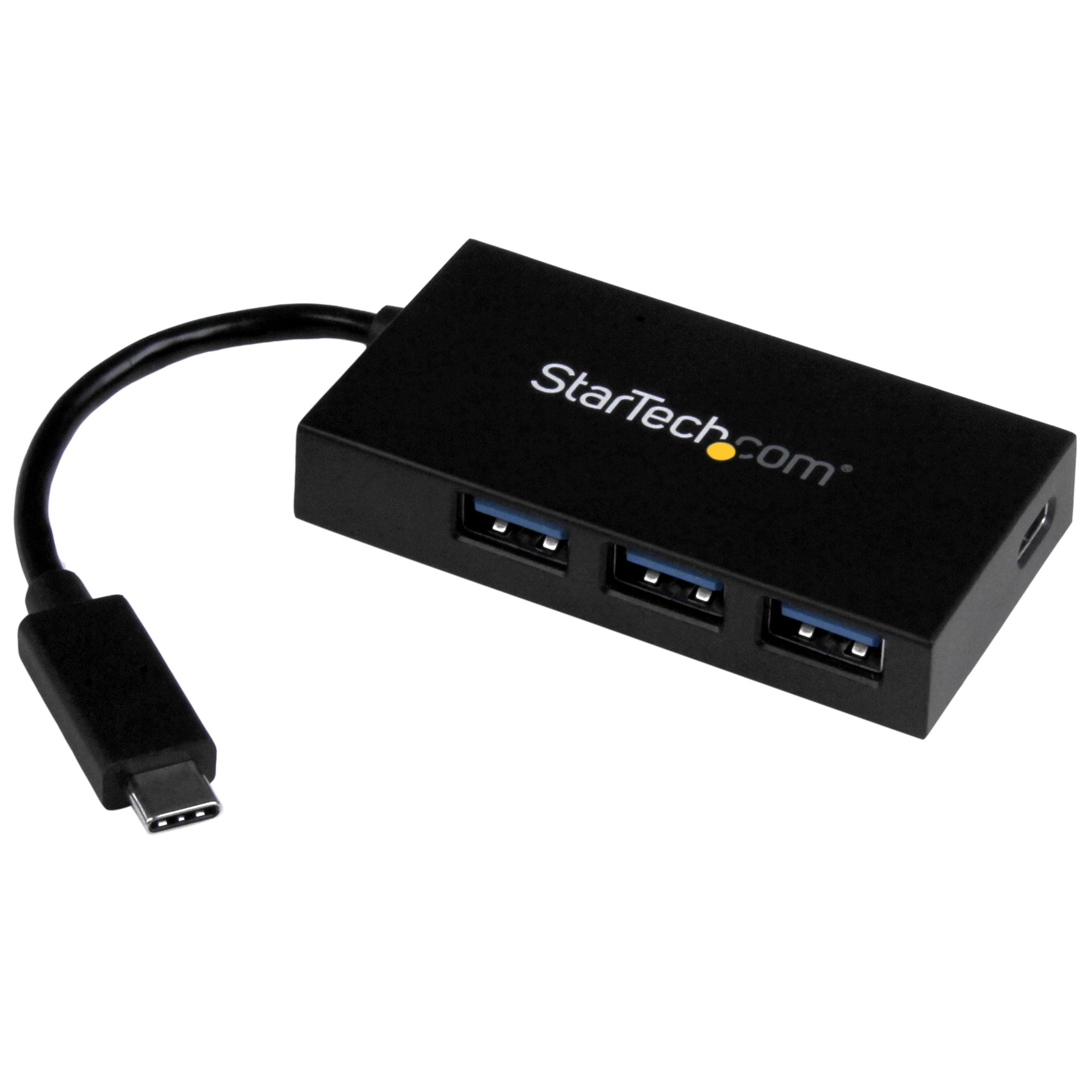 StarTech.com USB C Hub   4 Port USB C to USB A (3X) and USB C (1x)   with Power Adapter   USB Type C Hub   Port Expander (HB30C3A1CFS)
