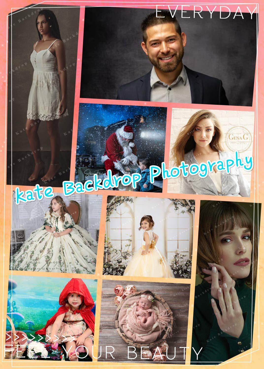 Kate 6.5X6.5Ft Light Grey Backdrops Grey White Video Backdrop Abstract Photography Backdrops Portrait Backgrounds Microfiber Gre