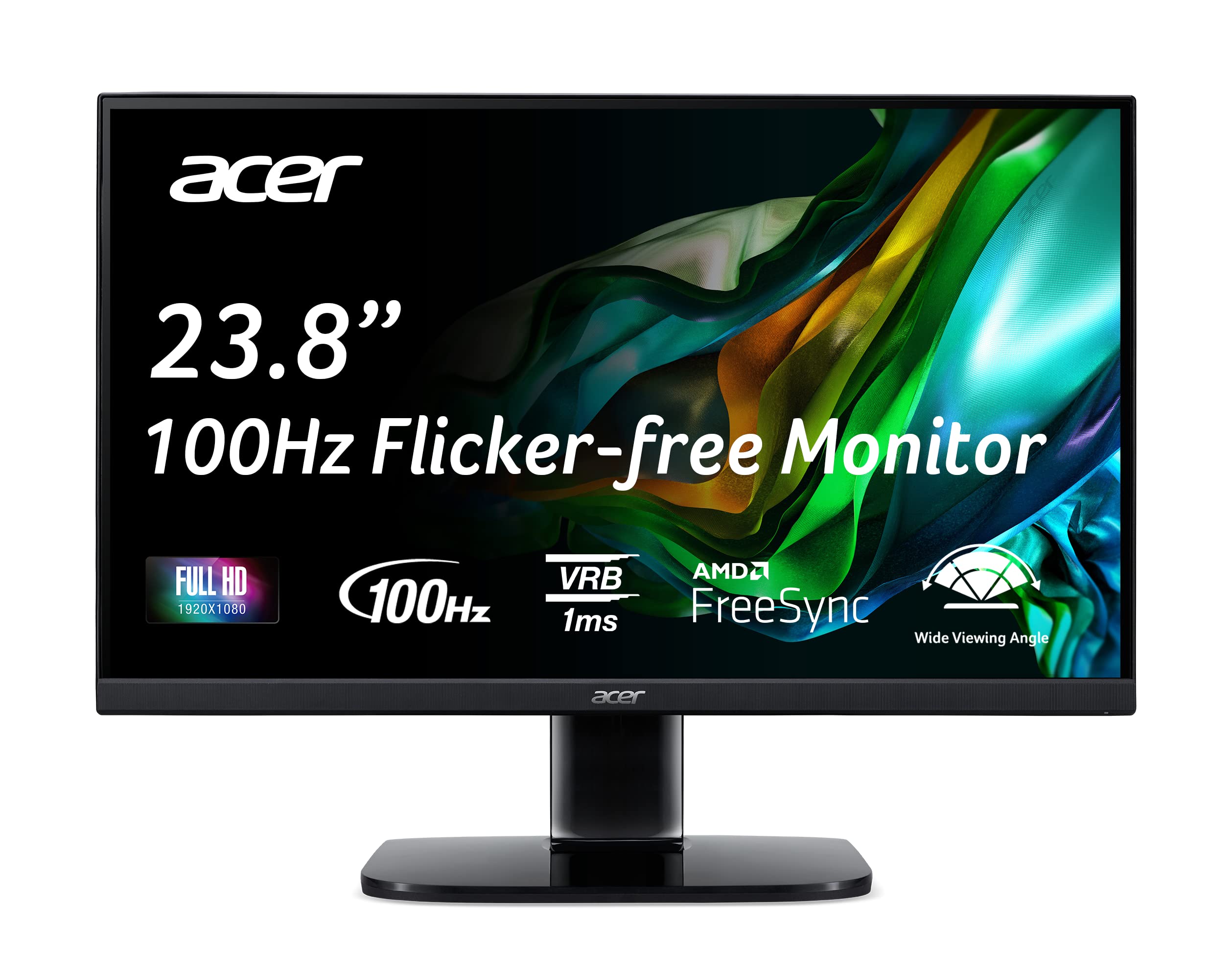 Acer Kc242Y Hbi 23.8'' Full Hd (1920 X 1080) Zero Frame Gaming Office Monitor | Amd Freesync Technology | 100Hz | 1Ms (Vrb) | Lo