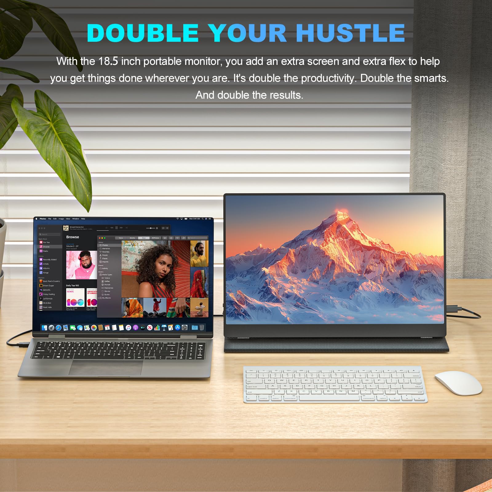 18.5 Inch Portable Monitor For Laptop, Fhd 1080P 100% Srgb Travel Monitor For Laptop, Portable Computer Ips Display W/Vesa, Exte