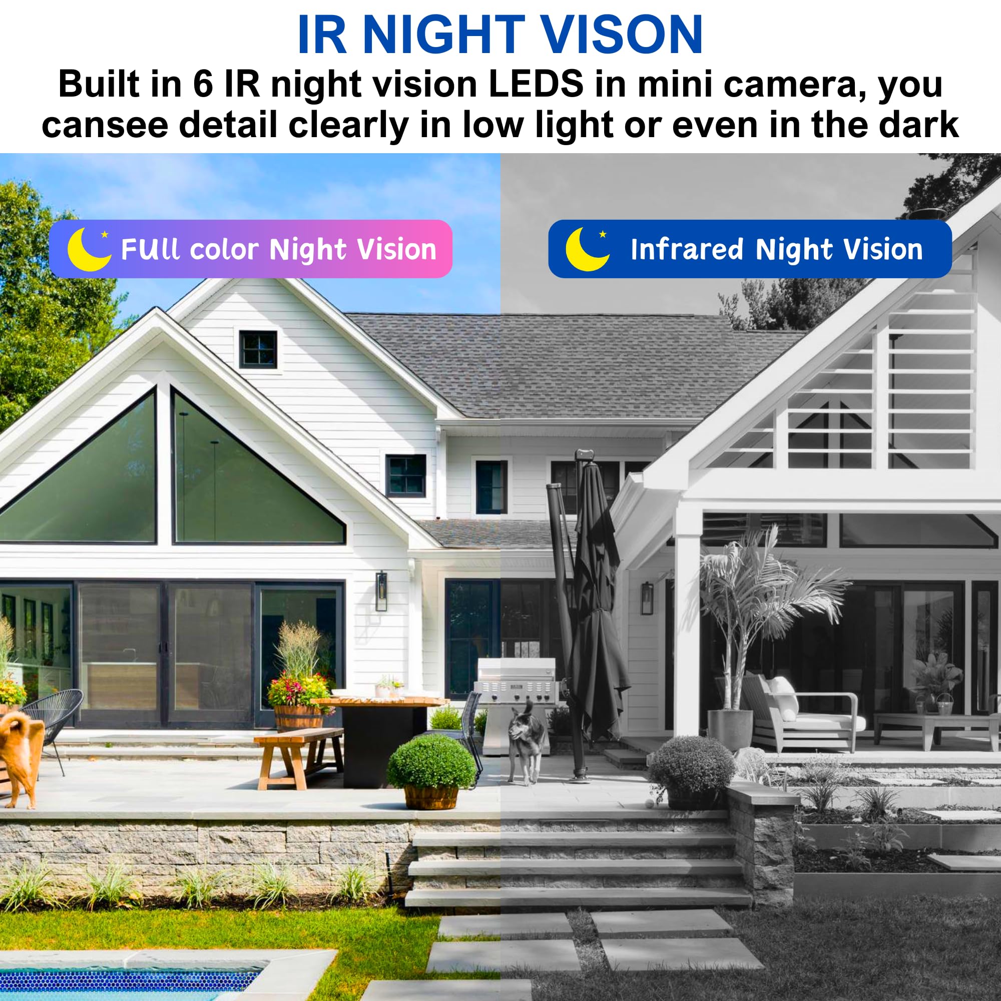 5G/2.4G Dual Band Wifi Outdoor Security Camera, 24/7 Recording Corded Electric Camera For Outdoor Home Security, 3Mp Wireless Ca