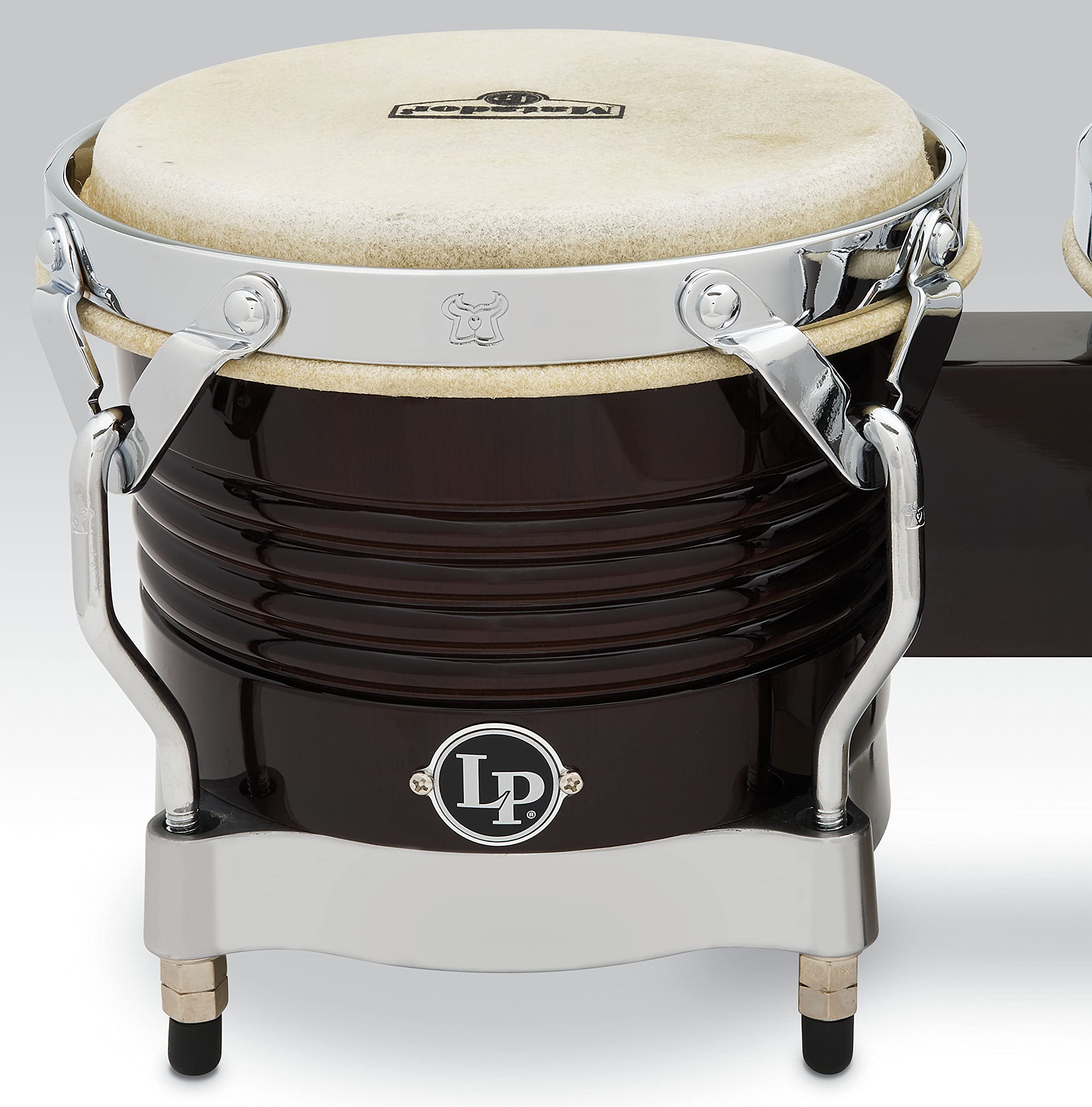 Latin Percussion M201 Lp Matador Wood Bongos - Dark Brown/Chrome 8.625-Inch