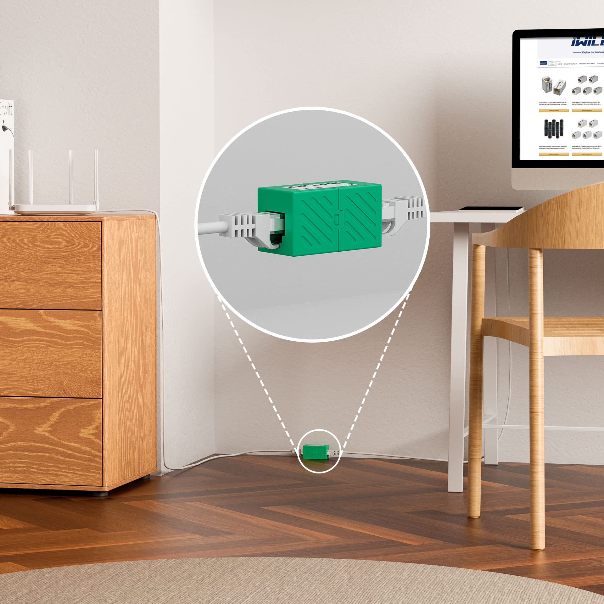Iwillink 5 Pack Cat6 Rj45 Ethernet Coupler, Female To Female Rj45 Connector For Cat7 Cat6 Cat5E Cat5 Ethernet Cable, Extender Ad