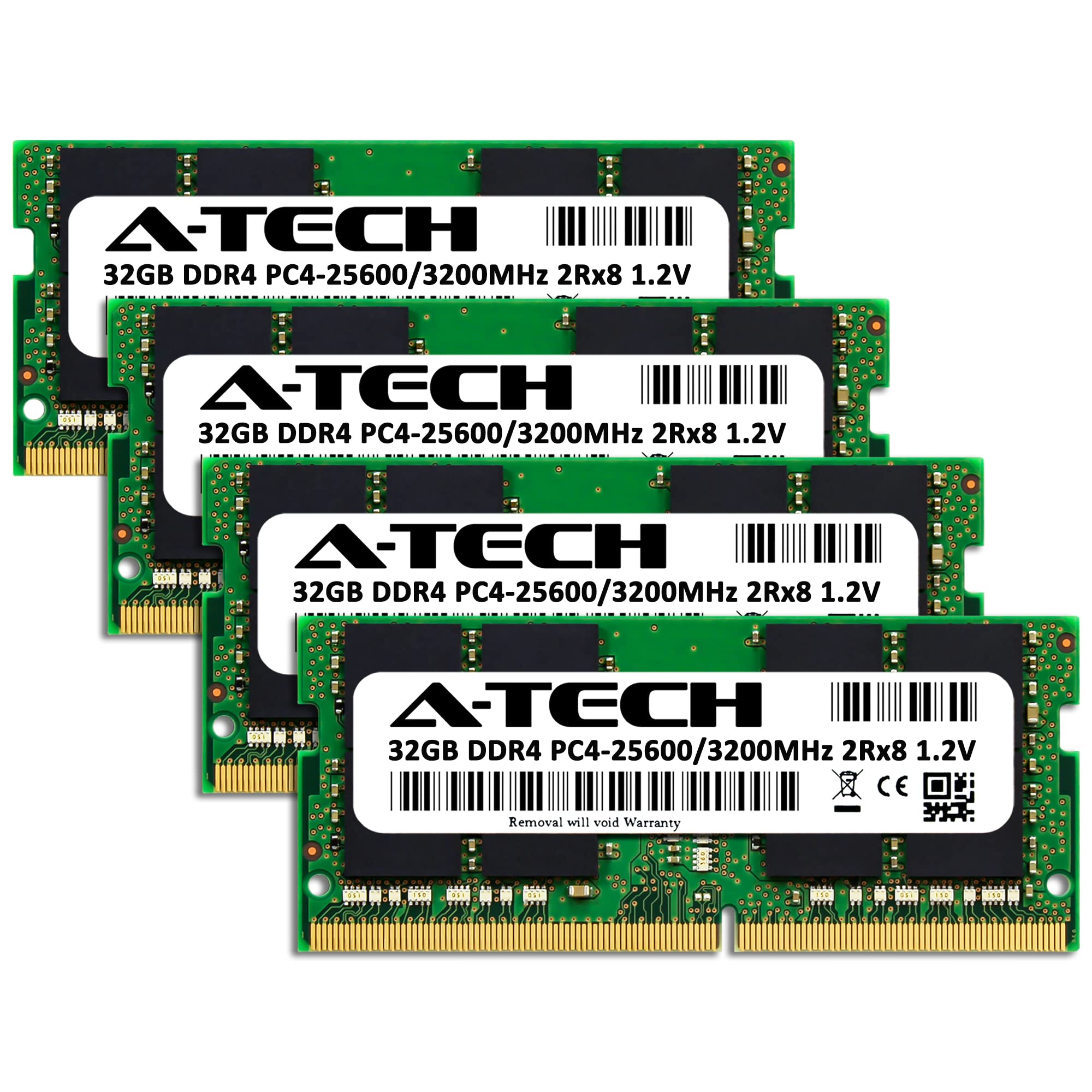 A Tech 128Gb (4X32Gb) Ddr4 3200 Mhz Sodimm Pc4 25600 (Pc4 3200Aa) Cl22 2Rx8 Non Ecc Laptop Ram Memory Modules