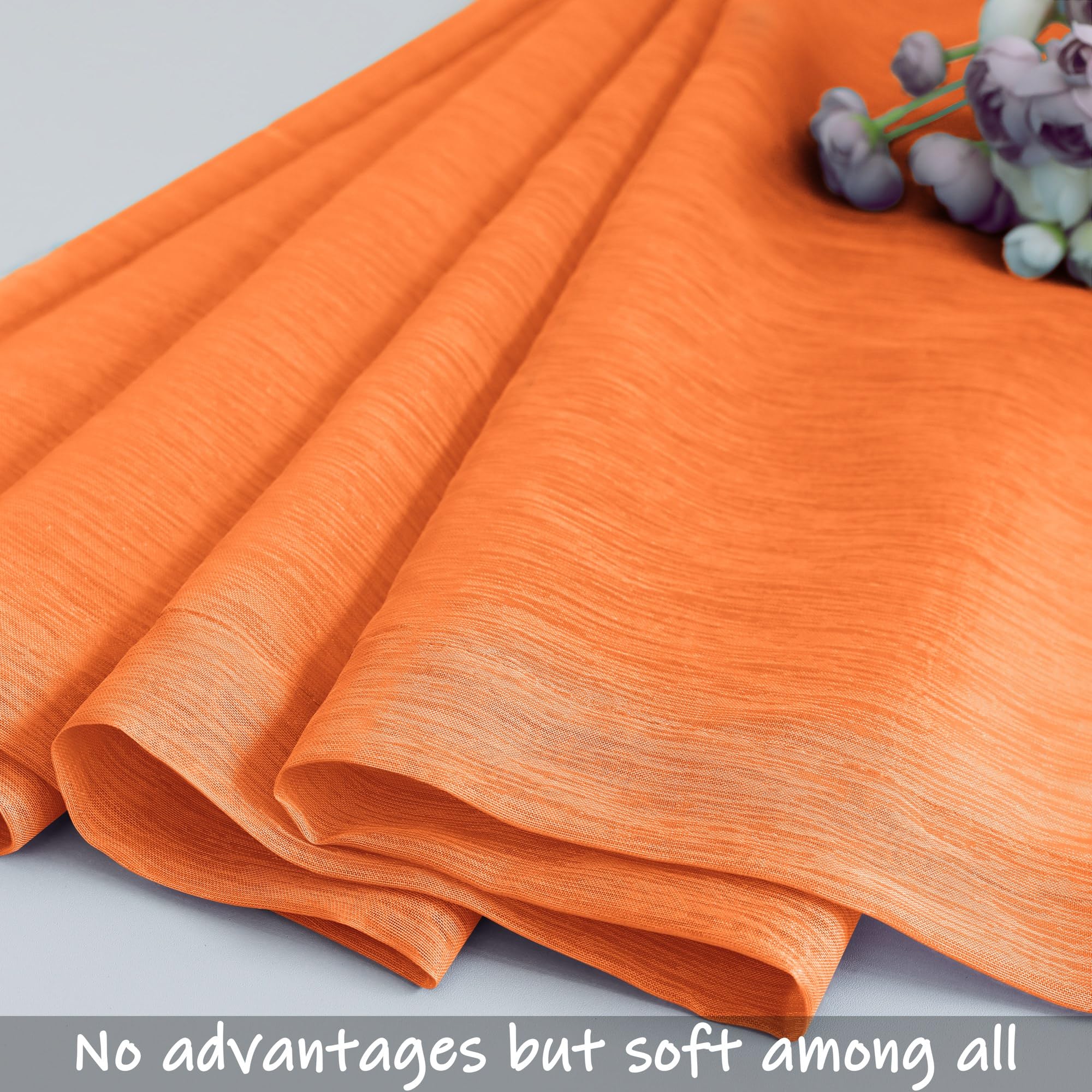 Autumn Fall Decor Orange Short Curtains 45 Inch Length For Kitchen Bathroom Windows 2 Panels Rod Pocket Thanksgiving Havest Smal