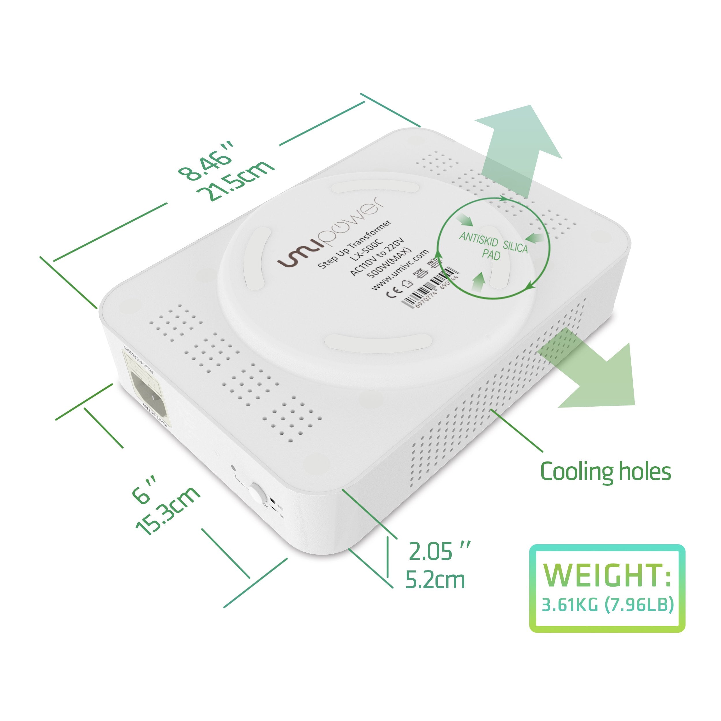 Umi 110V To 220V Step Up Voltage Converter 500W For Europe China Korea 220V 240V Appliances Use In Us Canada Mexico  Circuit Bre