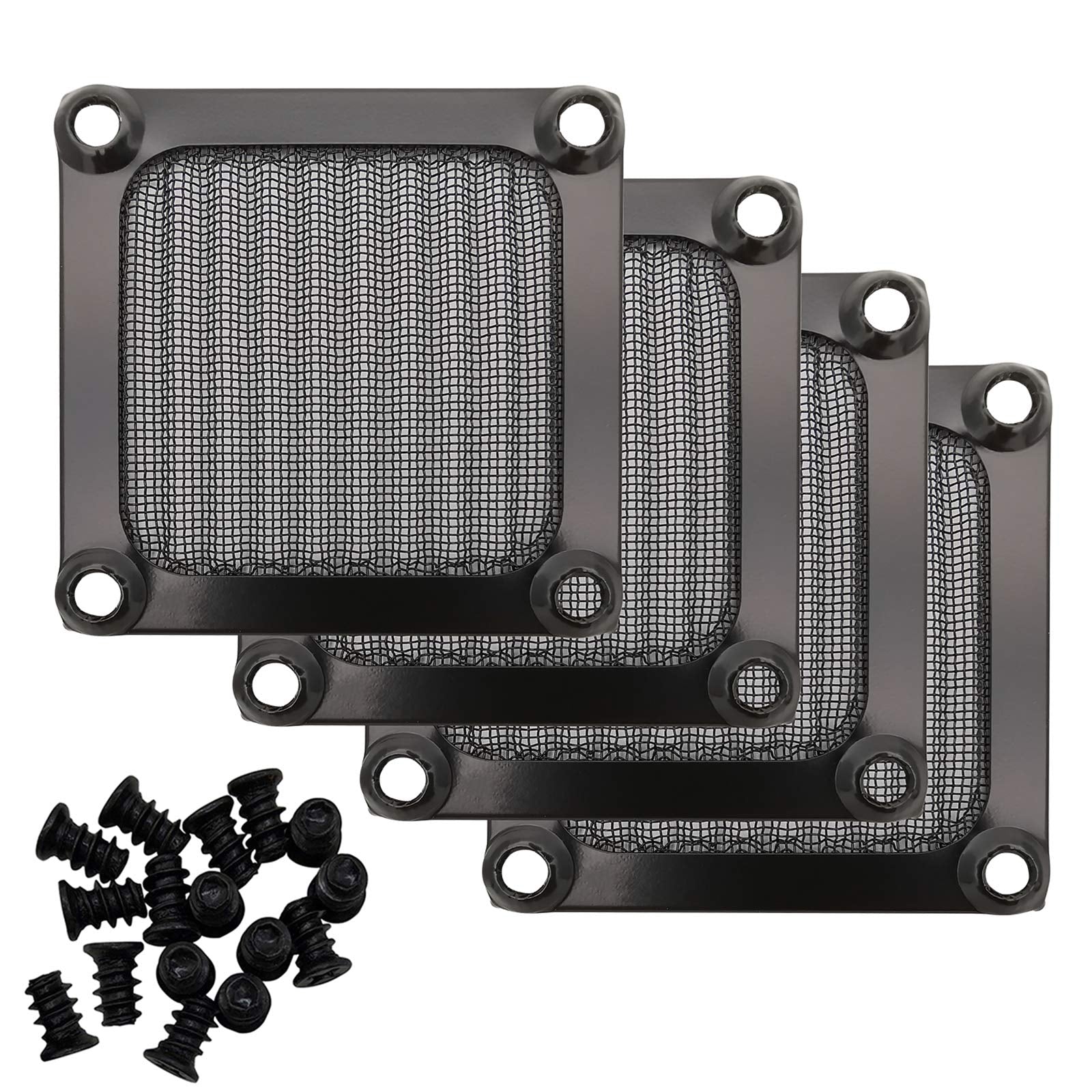 60Mm Computer Case Fan Filter Grills With Screws, Aluminum Frame Ultra Fine Stainelss Steel Mesh, Black Color   4 Pack