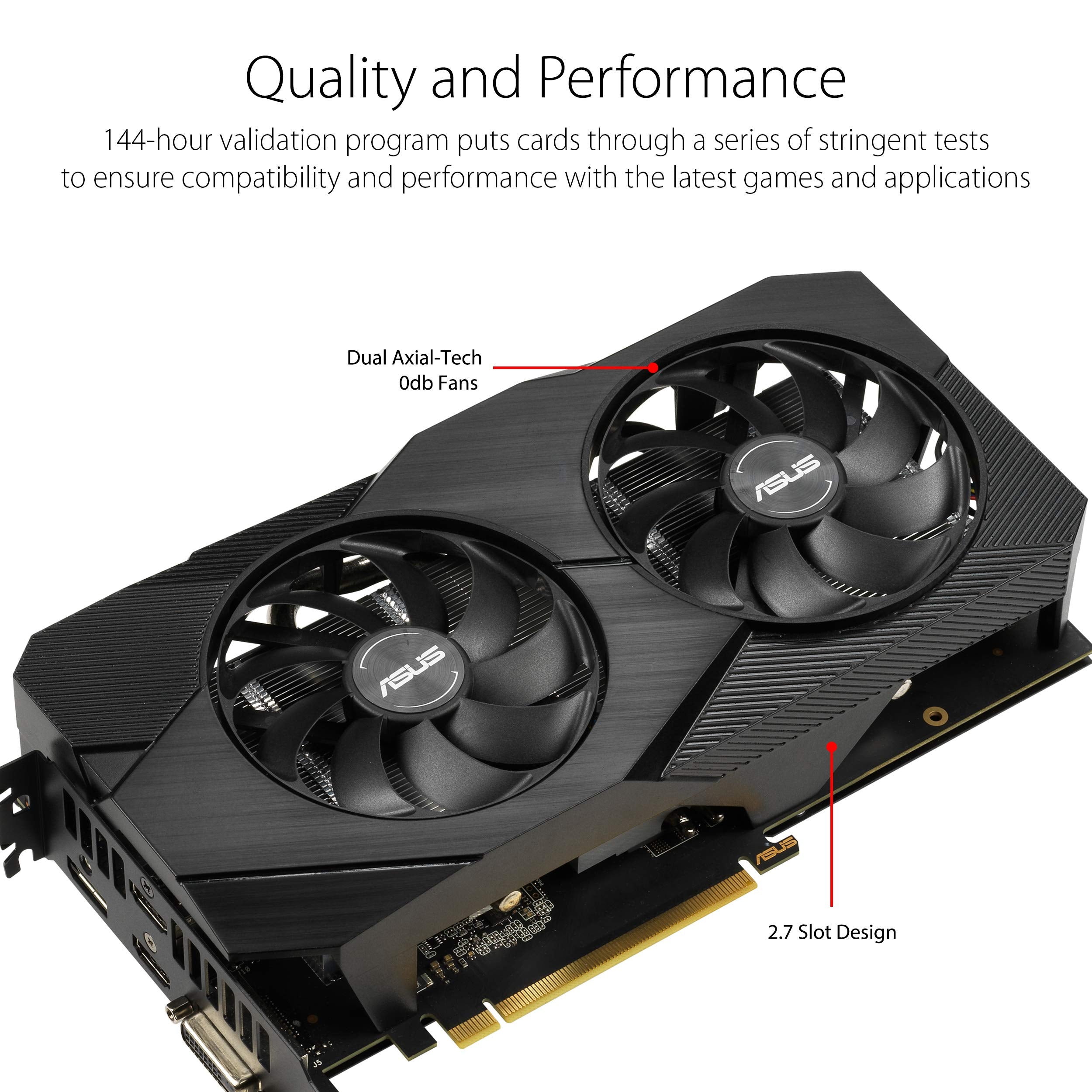 Asus Geforce Gtx 1660 Super Overclocked 6Gb Dual-Fan Evo Edition Vr Ready Hdmi Displayport Dvi Graphics Card (Dual-Gtx1660S-O6G-