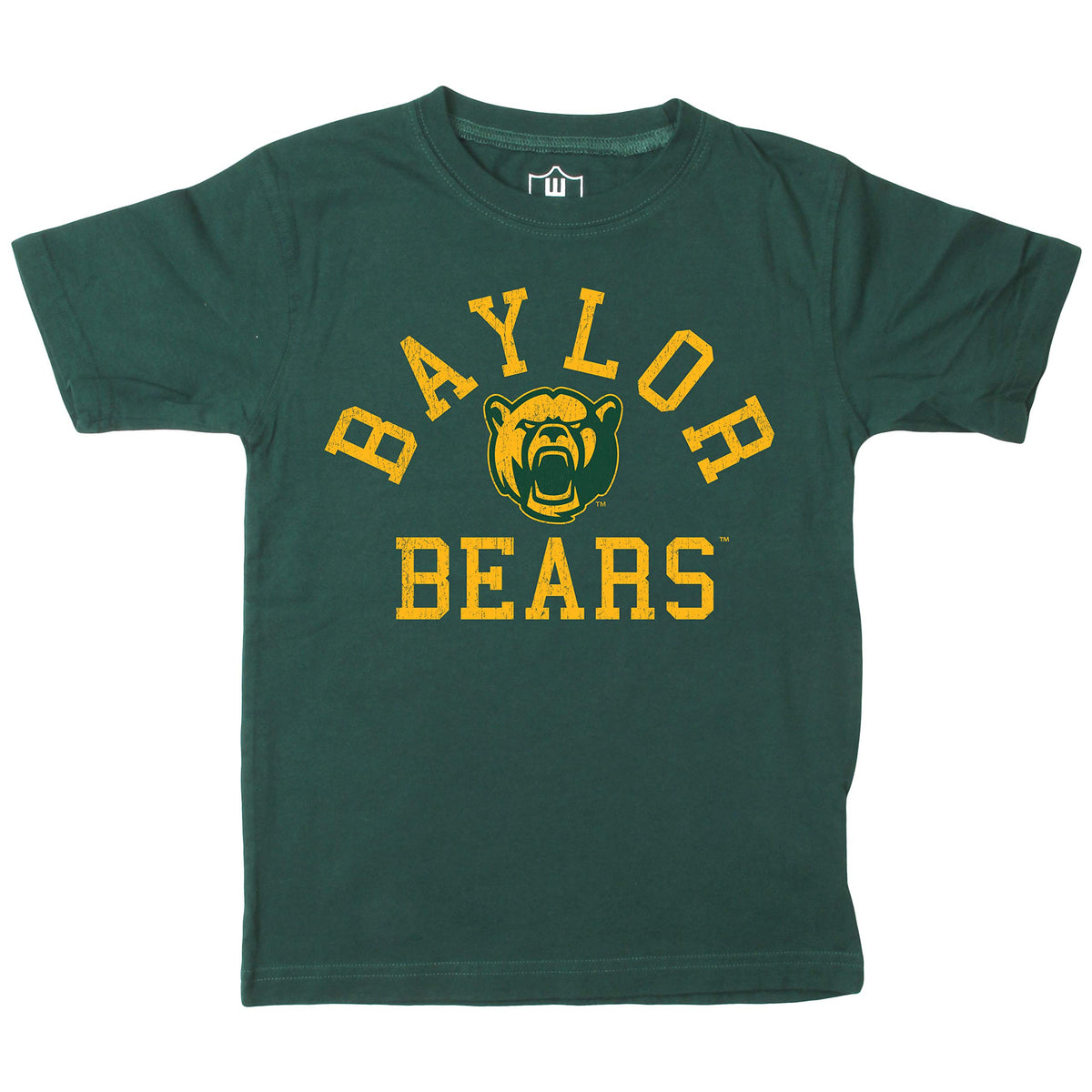 Wes And Willy Ncaa Kids Ss Organic Cotton Tee Shirt, Baylor Bears, 5, Evergreen