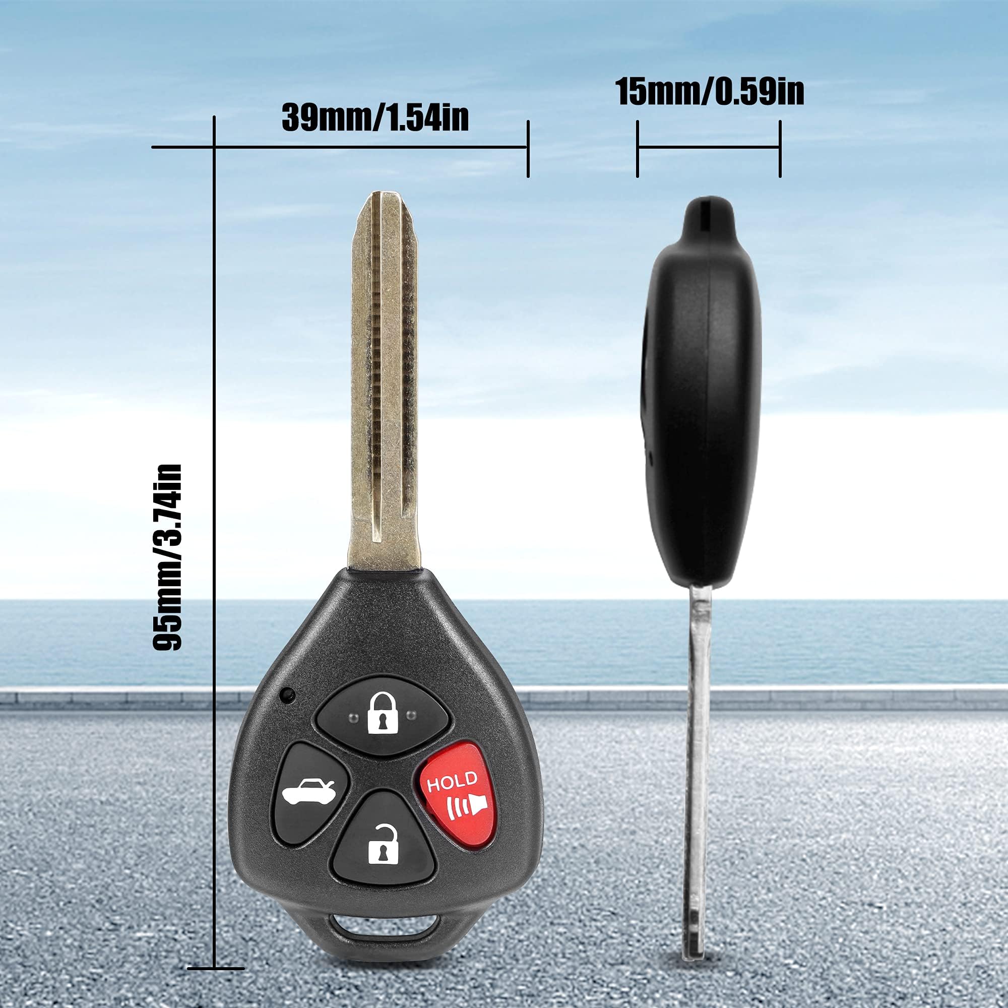 Vofono Replacement Remote Key Fob Fits For Toyota Camry 2007 2008 2009 2010 2011/Corolla 2009 2010 Keyless Entry Remote Control