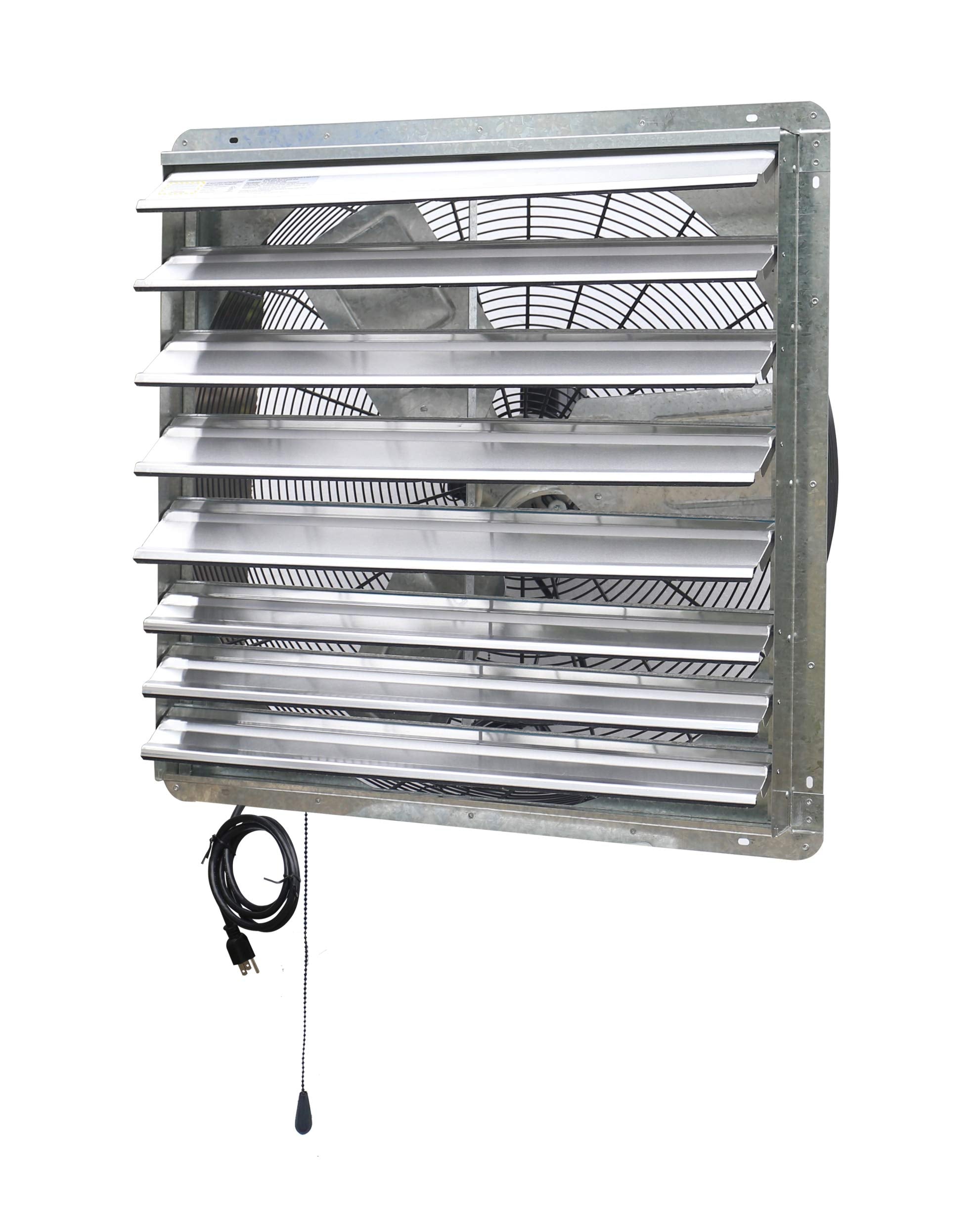 Iliving 30'' Wall Mounted Shutter Exhaust Thermostat Control 2 Speeds Vent Fan For Home Attic, Shed, Or Garage Ventilation, 5088