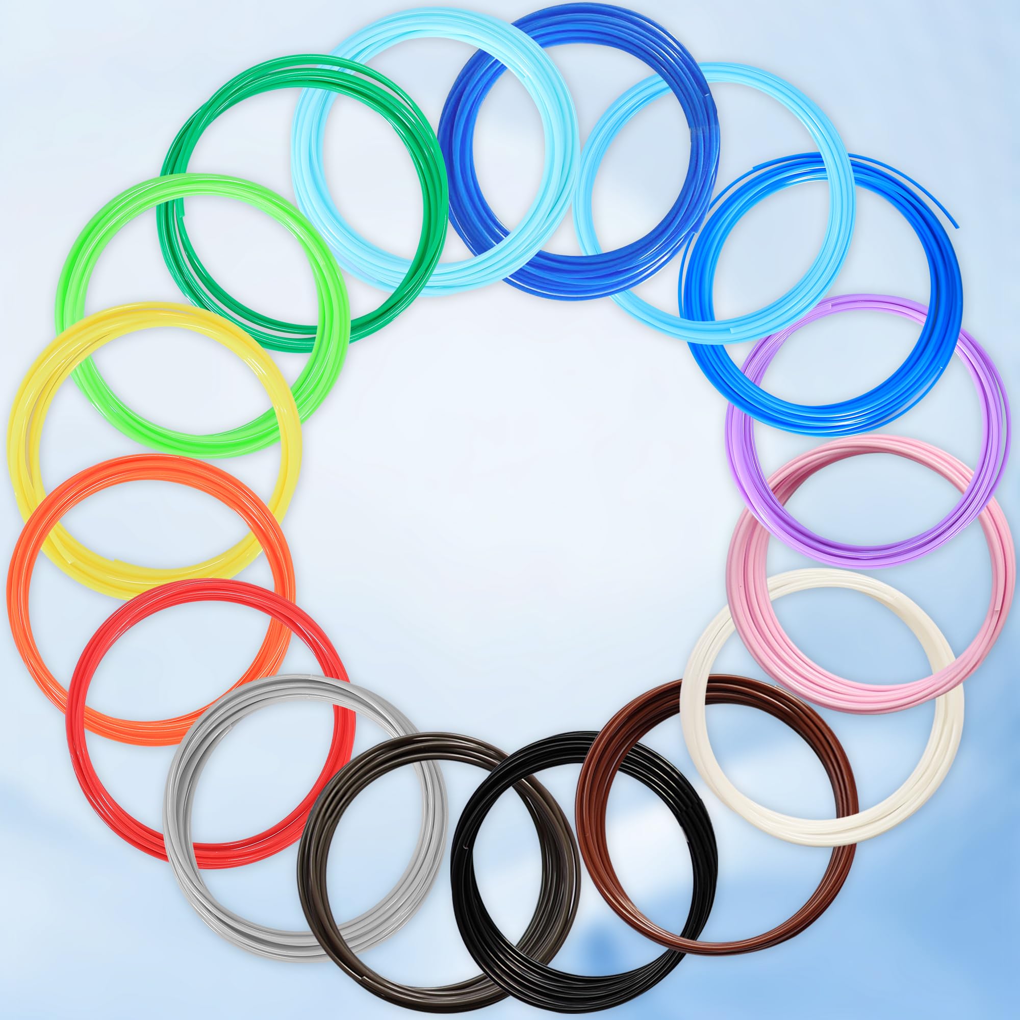 Mika3D 3D Pen 3D Printer Pla Filament Refill, 16 Colors 1.75Mm Pla Filament Pack, High Precision Diameter Filament, Each Color 1