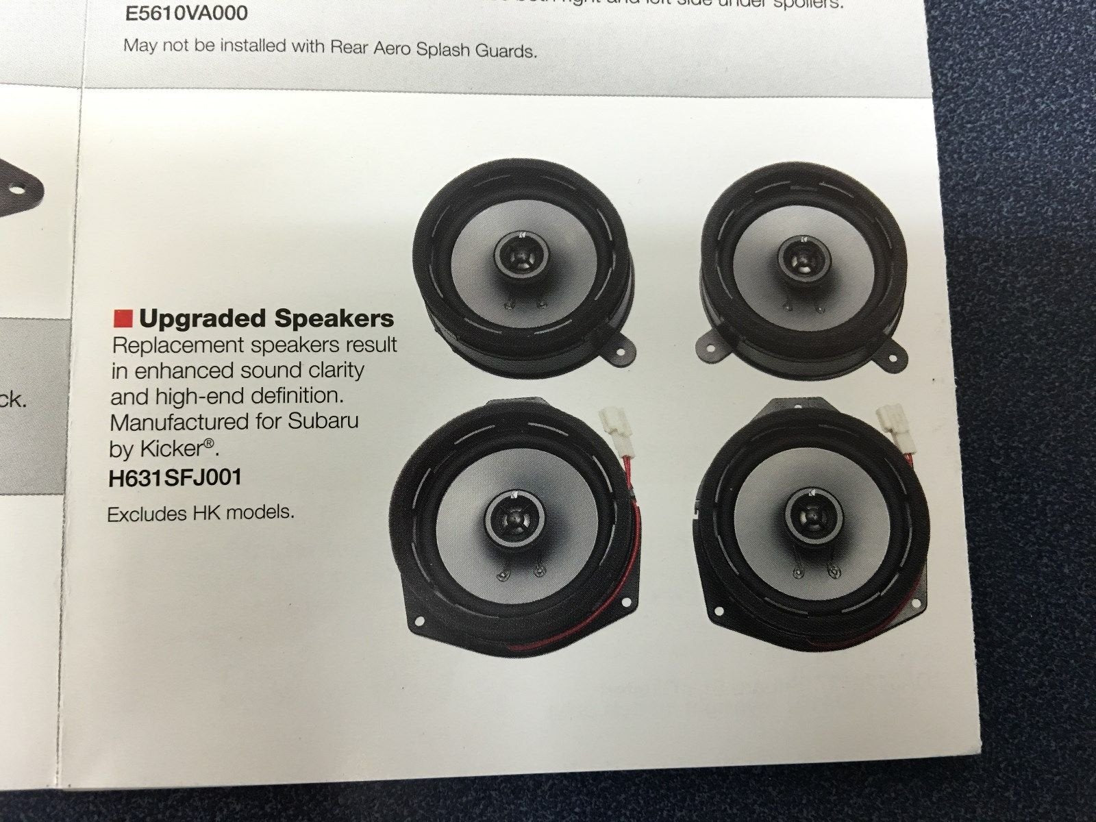 Subaru Speaker Upgrade Kit By Kicker   H631Sfj0001   Genuine Oem