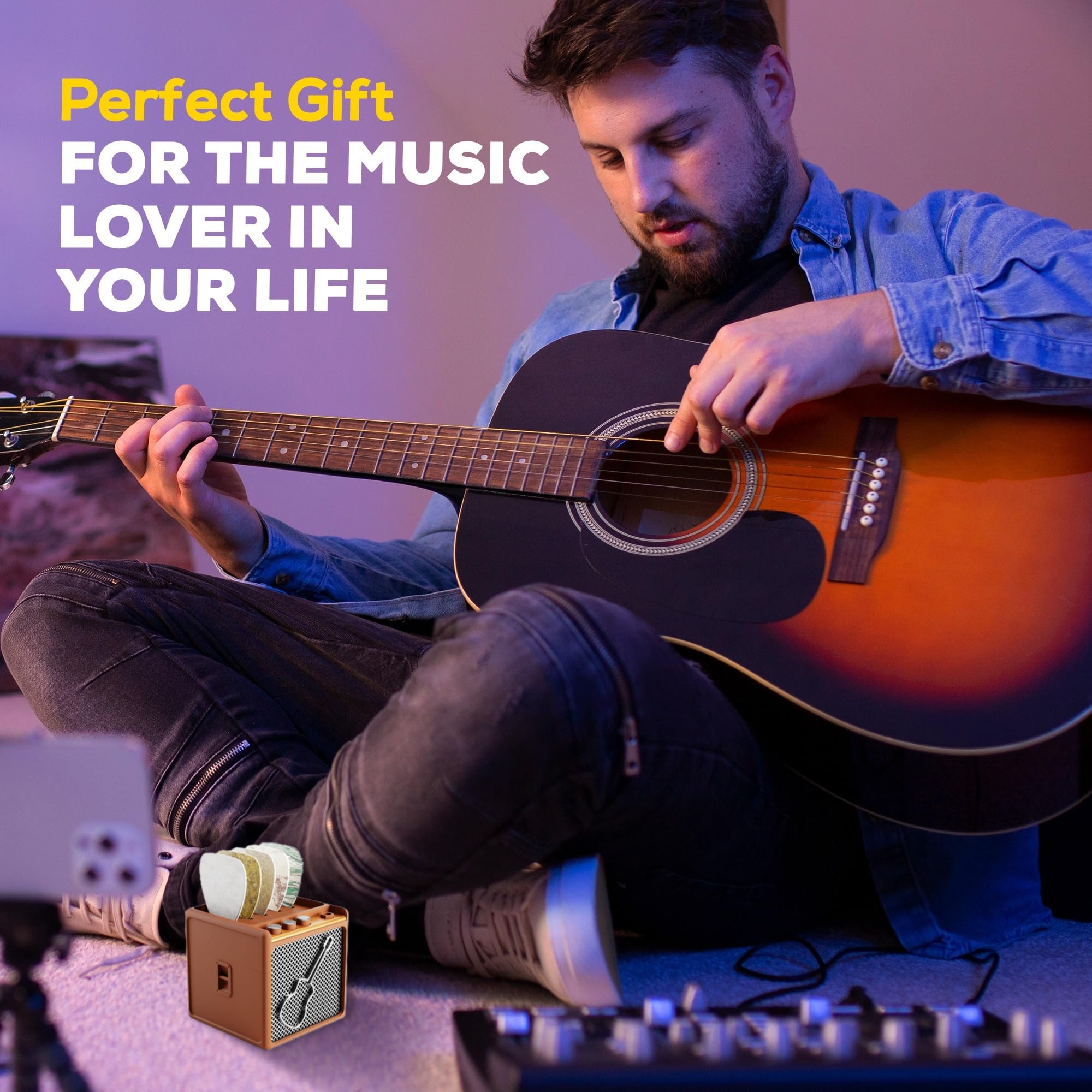 Hotcan Guitar Pick Display Holder   Stylish Organizer For Music Enthusiasts And Musicians (Brown)