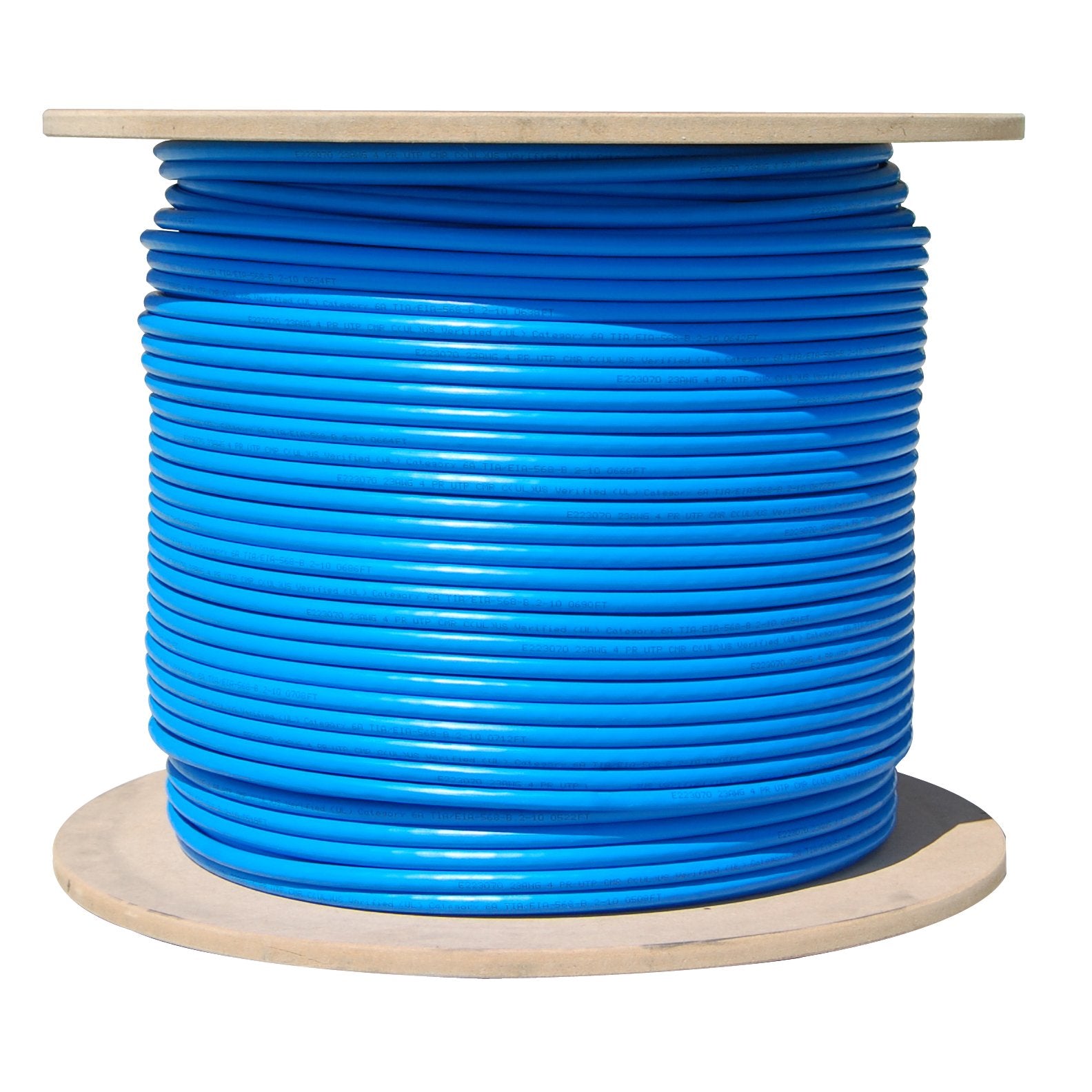 1000 Foot Bulk Plenum Cat6A Ethernet Cable Spool, 500 Mhz, 23 Awg, Utp(Unshielded Twisted Pair) Solid Copper, (Cmp), Poe Complia