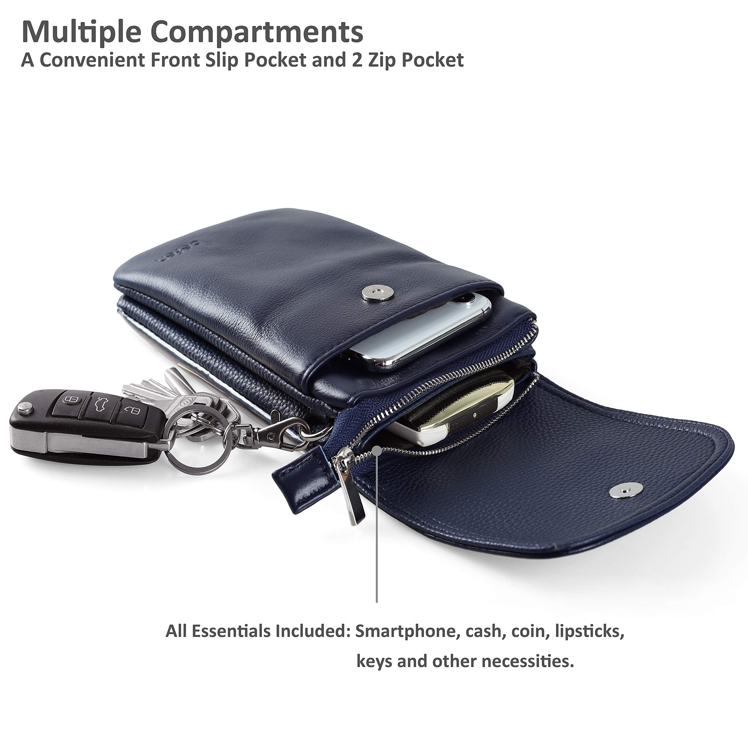 Befen Genuine Leather Phone Purse, Small Touchscreen Cell Phone Holder Crossbody Bags For Women Travel, Fit Iphone 14 Pro Max (N