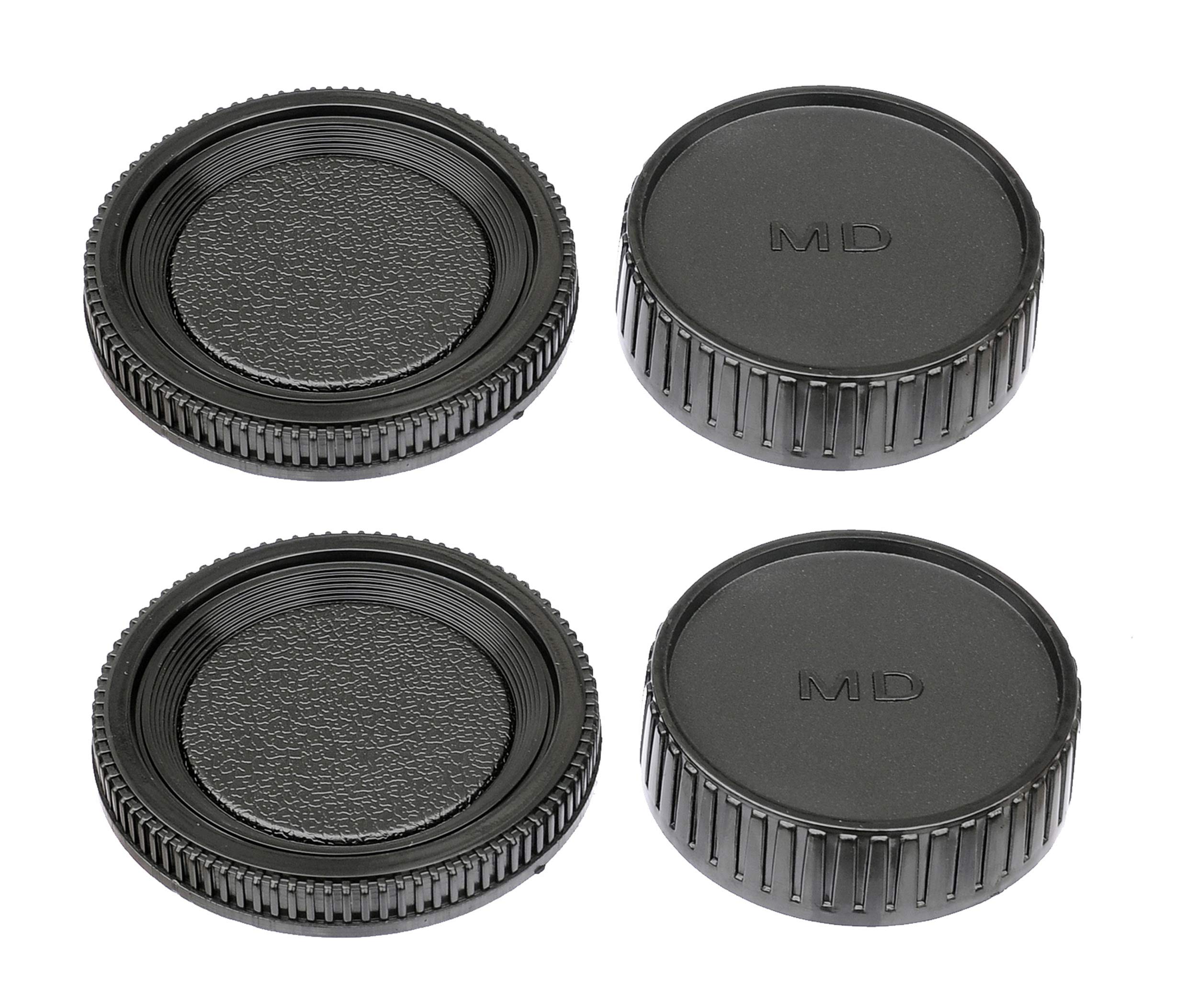 Fotasy MD Lens Caps - 2 Packs, Fits Minolta Rokkor MD MC Mount Cameras
