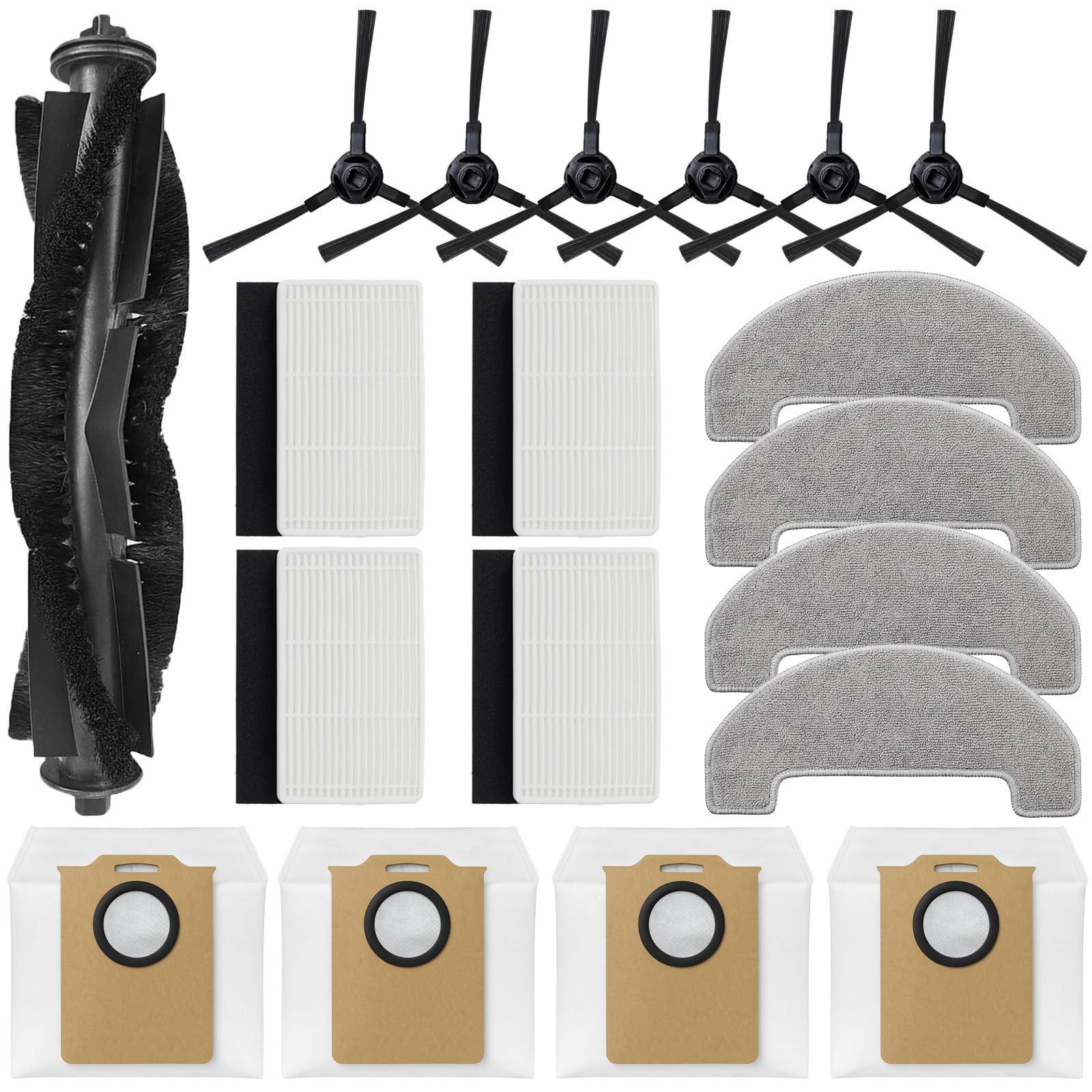 YUJINRU Replacement Parts Kit Compatible with MONSGA MS1 MAX/Proscenic Q8 MAX/Ultenic T10 Lite/Mova E20 Plus Robot Vacuum Cleane