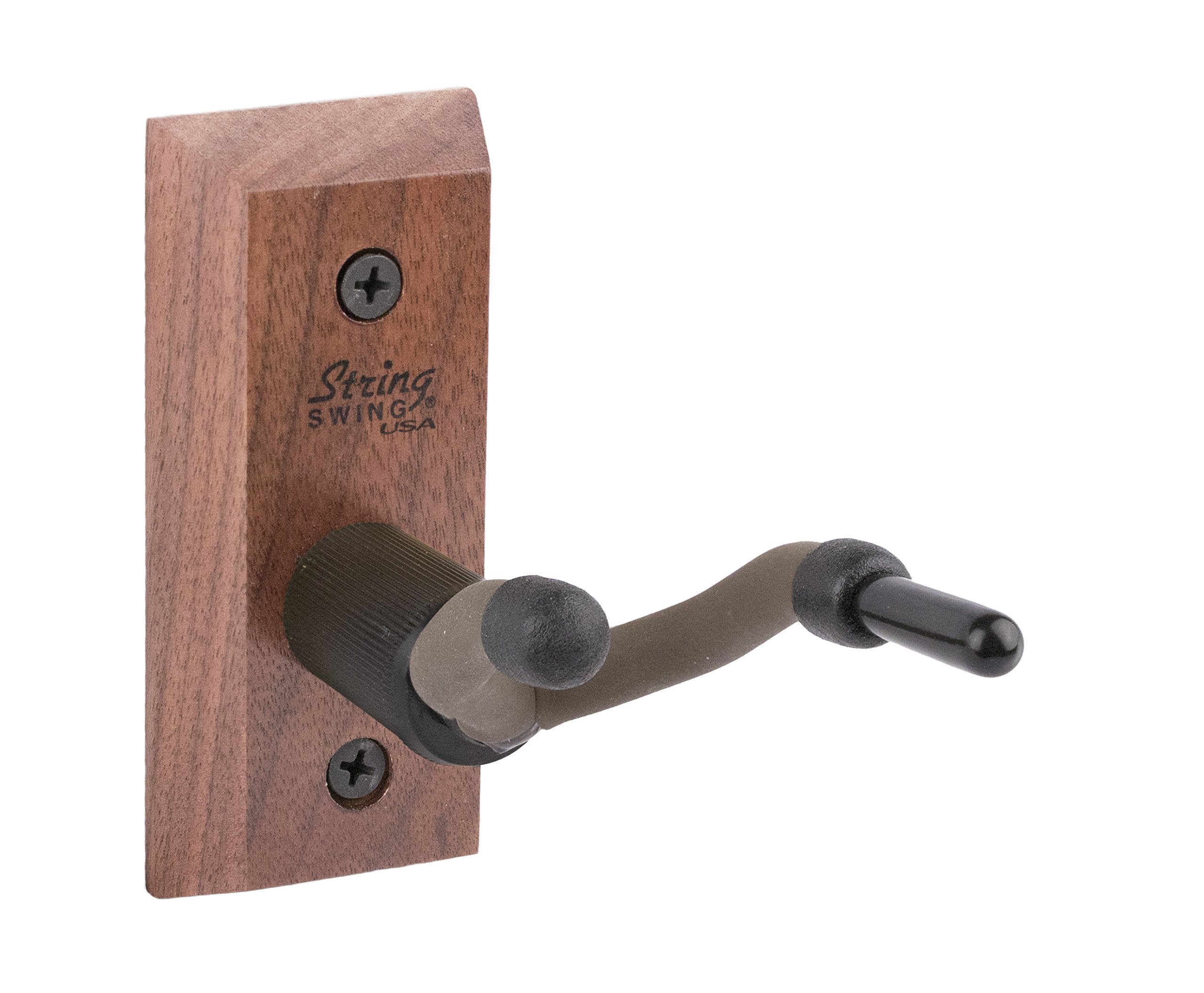 String Swing Hardwood Home & Studio Violin Hanger Wall Mount   For Small Violins And Violas   Black Walnut