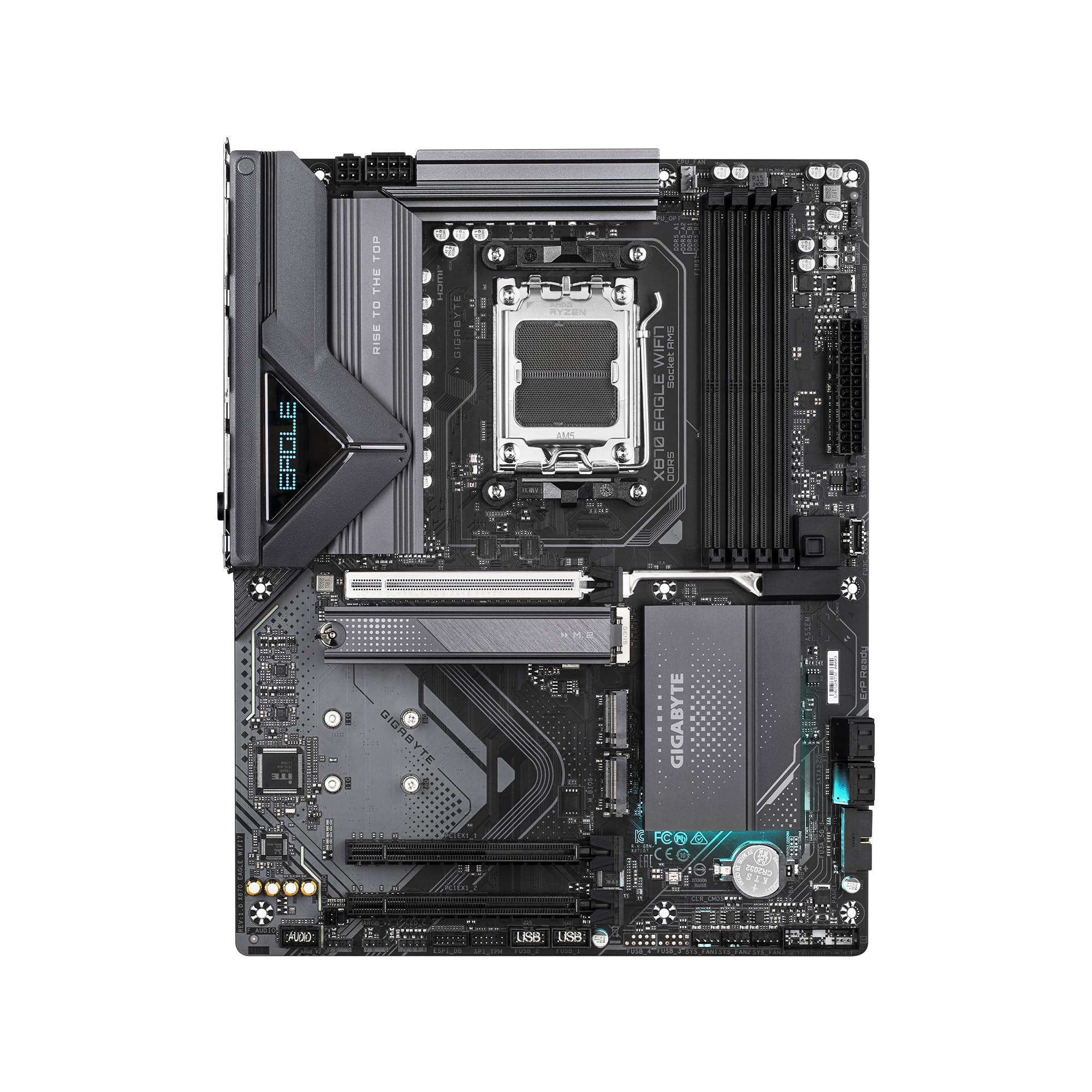 Gigabyte X870 Eagle Wifi7 Amd Am5 Lga 1718 Motherboard, Atx, Ddr5, 4X M.2, Pcie 5.0, Usb4, Wifi7, 2.5Gbe Lan, Ez Latch, 5 Year W
