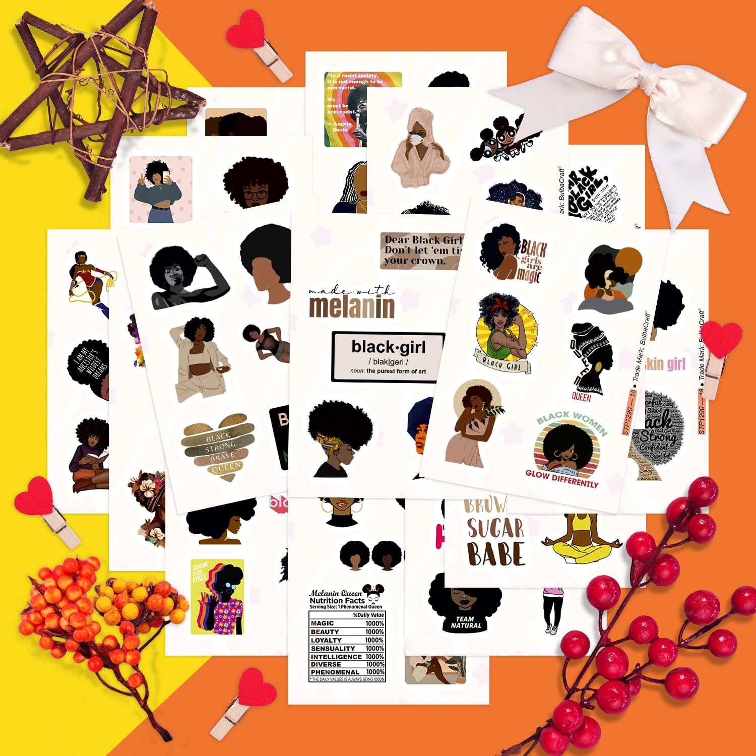 100Pcs Black Girl Stickers For Planners And Journals   Black Girl Magic Gifts, Black Women Vision Board Laptop Decals