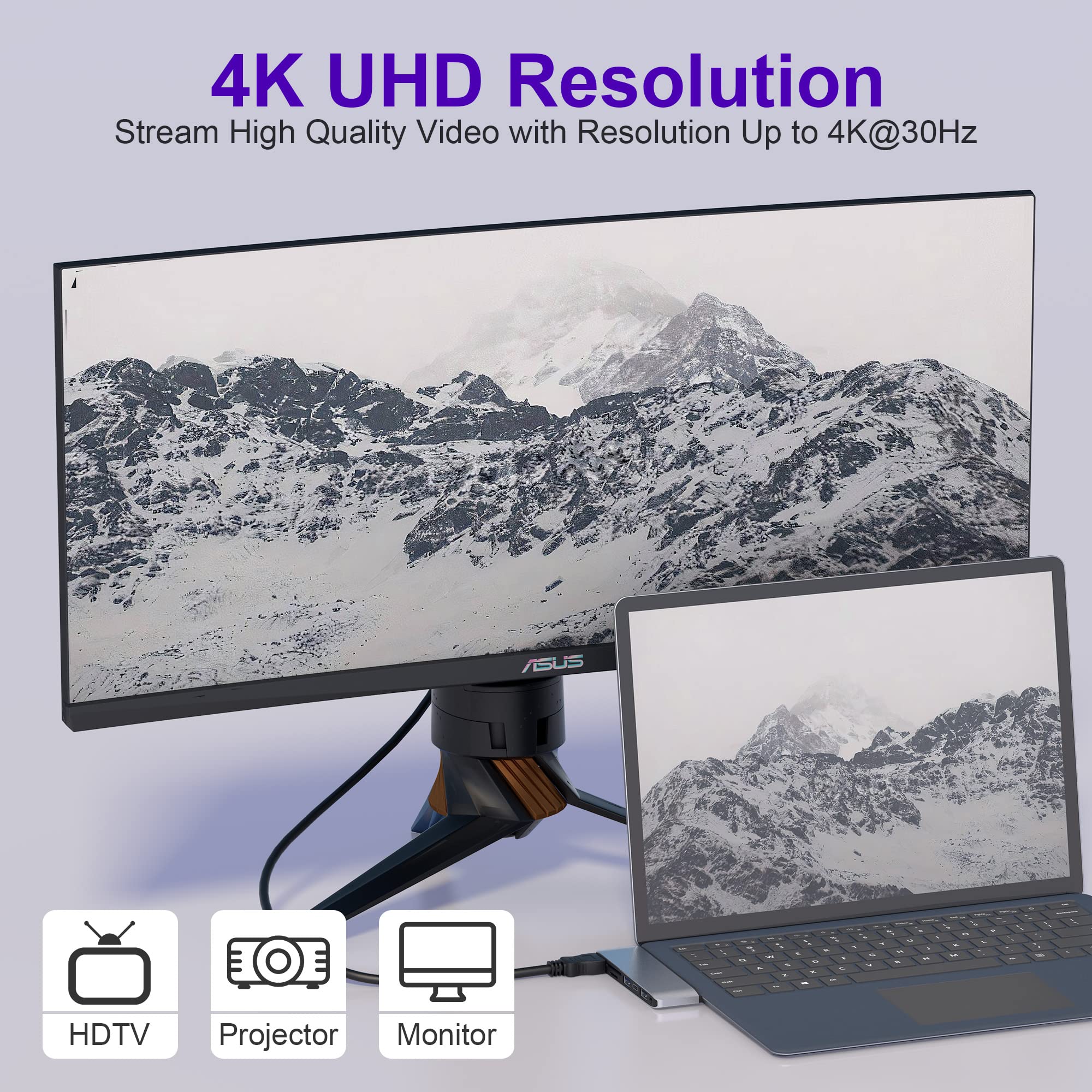 Surface Laptop 2 Docking Station, Microsoft Surface Laptop 2 Usb Hub With 4K Hdmi, Usb 3.0, Usb C, Usb 2.0, Sd Card Slot, Tf Car