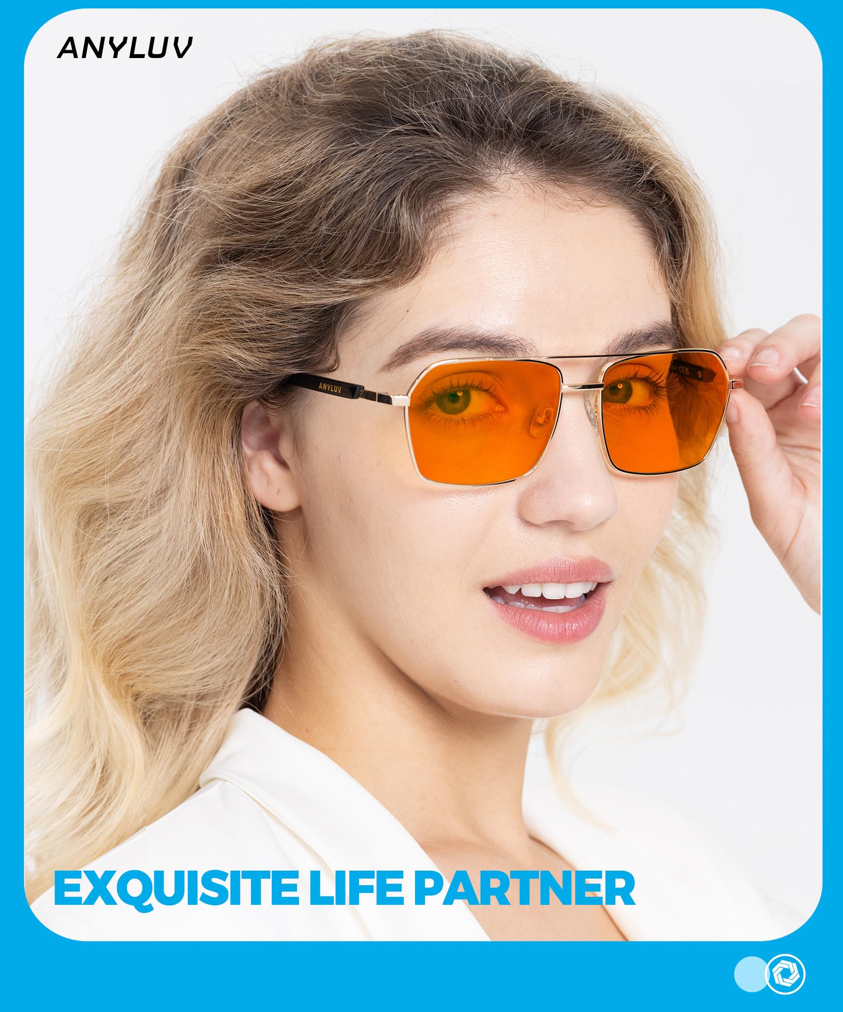 Anyluv Blue Light Glasses Men Blue Light Blocking Glasses: Mens Gaming Glasses Computer Screen Blocker Filter Orange Lens