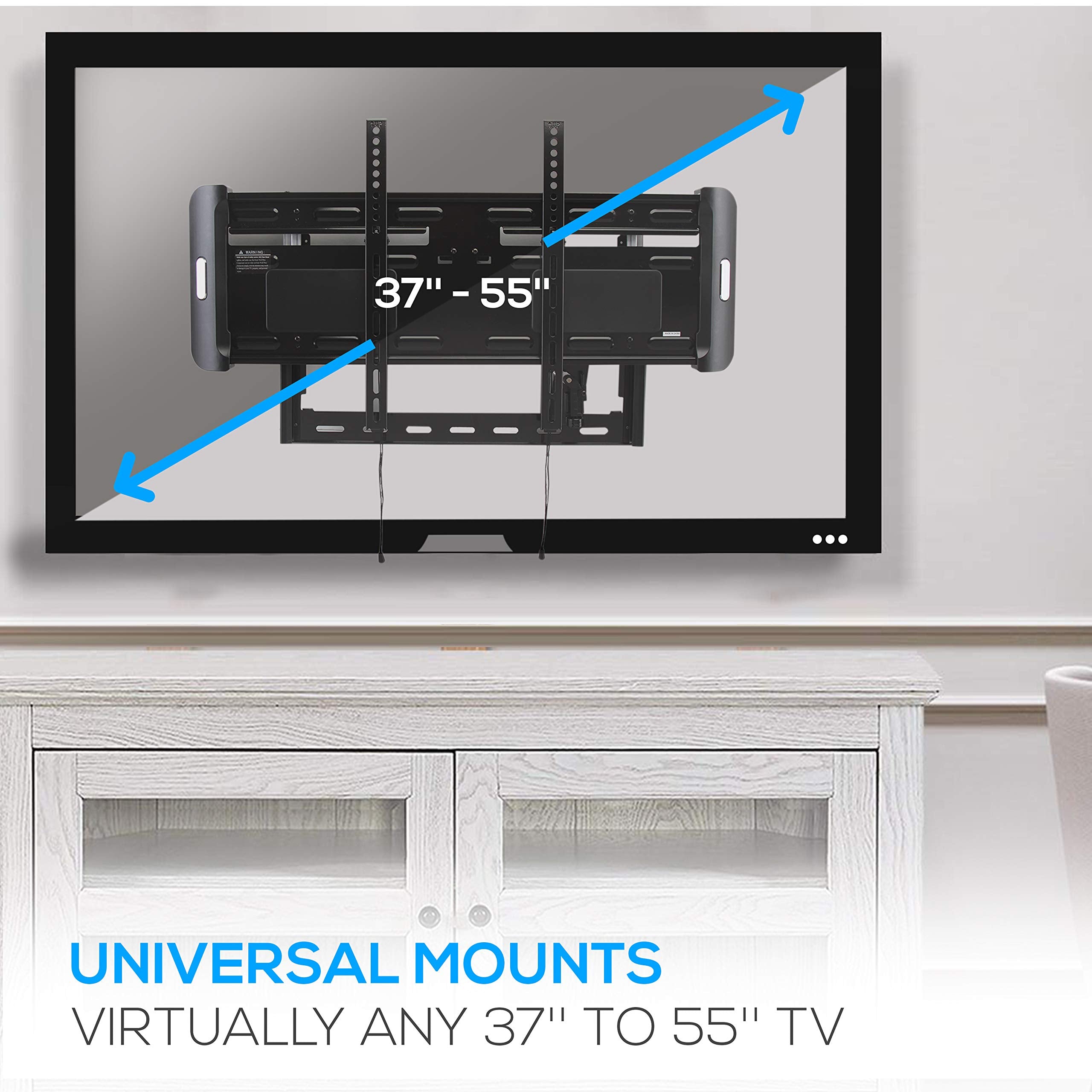 Pyle Home Universal Fixed Tv Wall Mount   Slim Quick Install Vesa Mounting Bracket For Tv Monitor, Mounts 37 To 55 Inch Hdtv, Le