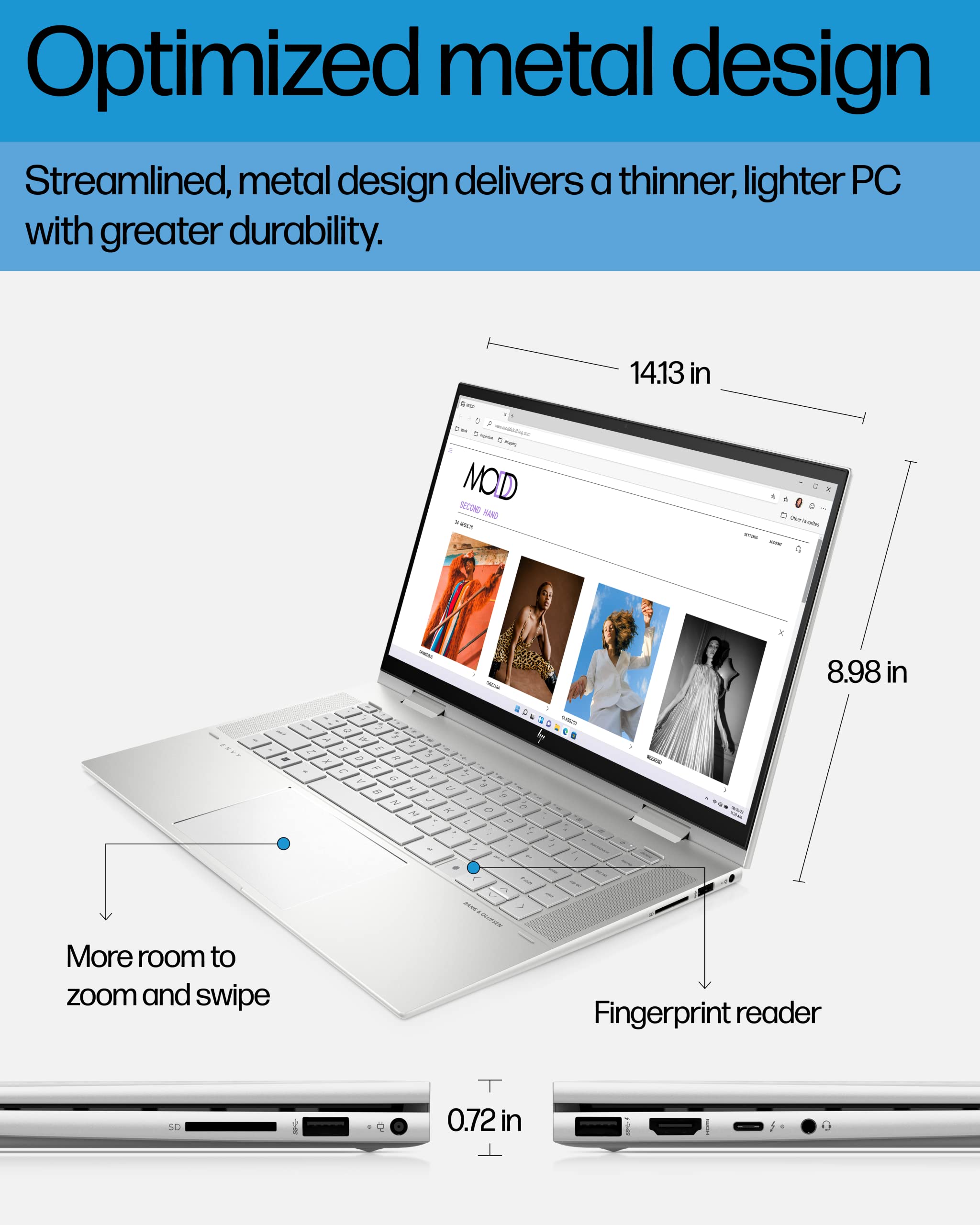 Hp Envy X360 Convertible 15 Inch Laptop, Intel Core I7 1260P Processor, Intel Iris Xe Graphics, 16 Gb Ram, 1 Tb Ssd, Windows 11