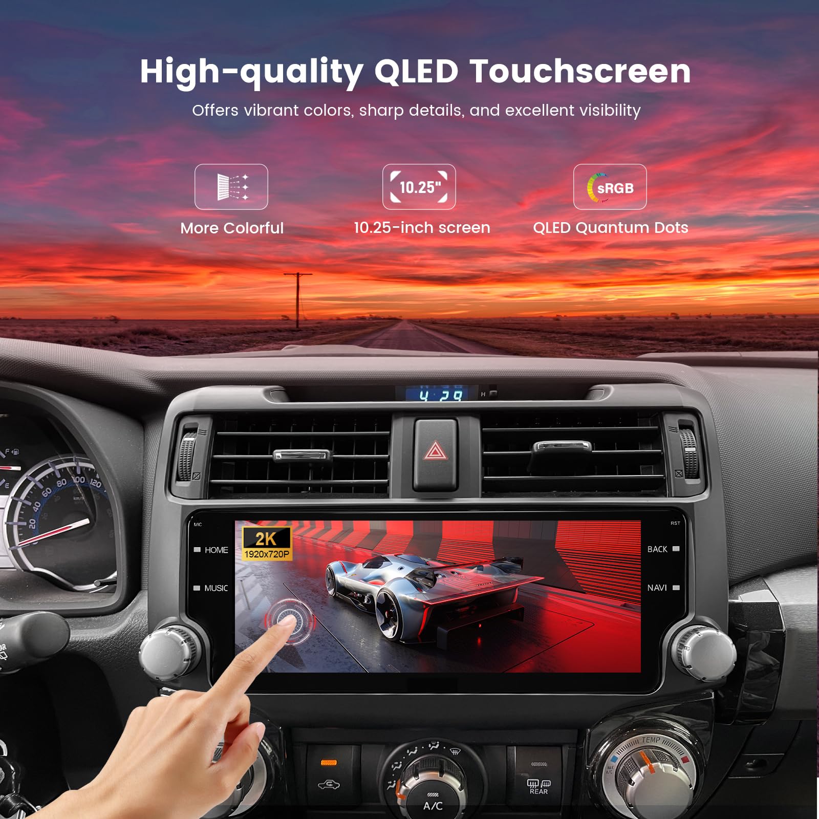 Dasaita 8Gb+256Gb Car Radio For 2010 2019 Toyota 4Runner Upgrade, 10.25' 2K Touchscreen, With Wireless Apple Carplay Android Auto, Gps Navigation, Built In 4G Cellular, Android 13, Qualcomm 8 Core