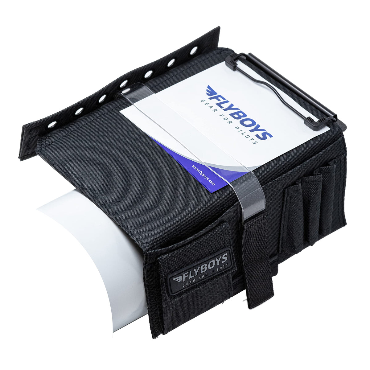 Flyboys - Classic Kneeboard - For Professional Pilots - Durable Design - Clipboard, Tablet & Pen Holder - Flexible & Comfortable - Aviation & Flight Gear - Versatile For Checklists & More - Black