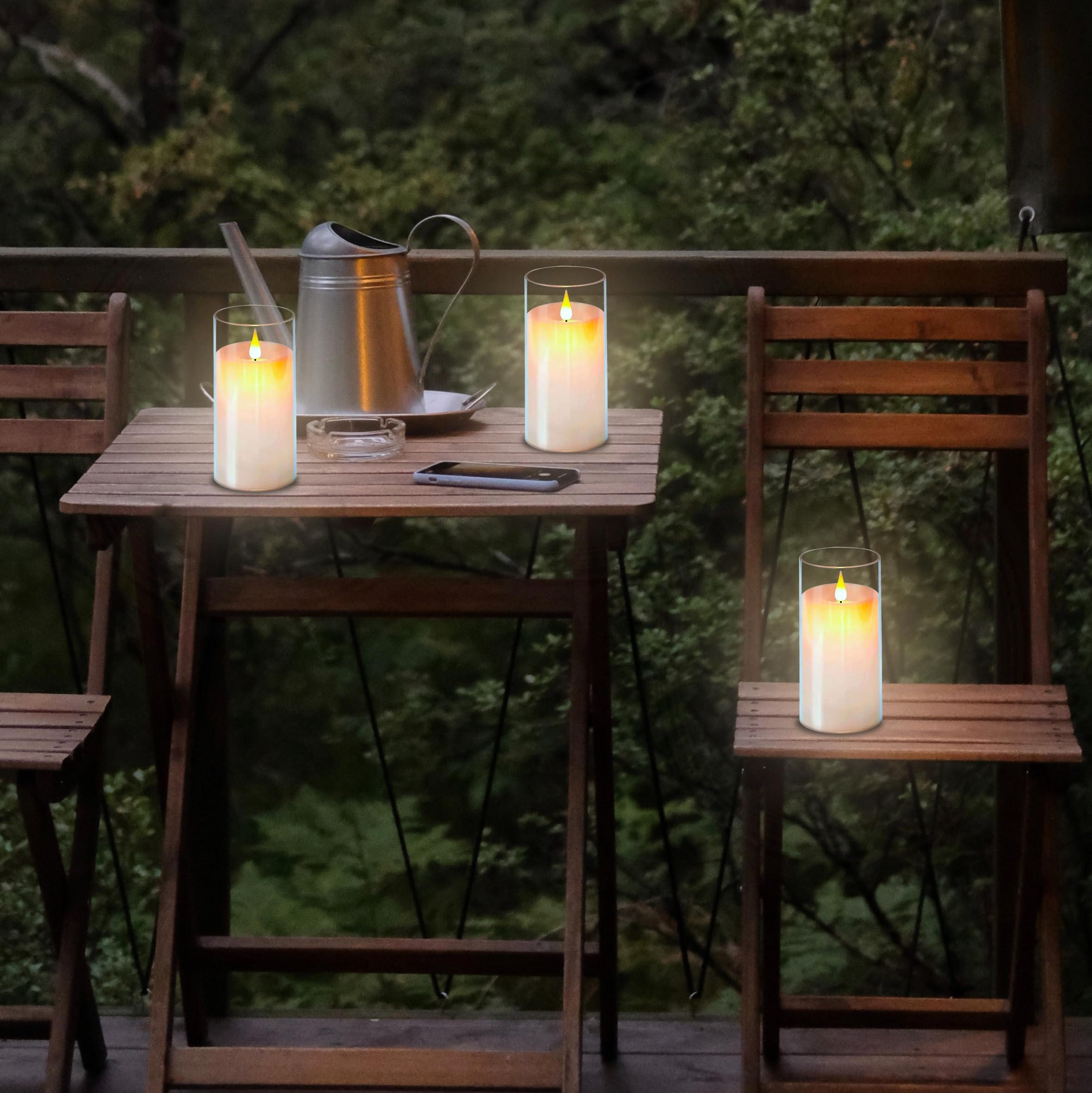 Niceme Acrylic Flameless Candles, Flickering Flameless Candles With Remote Control Timer Decorative Battery Operated Led Pillar