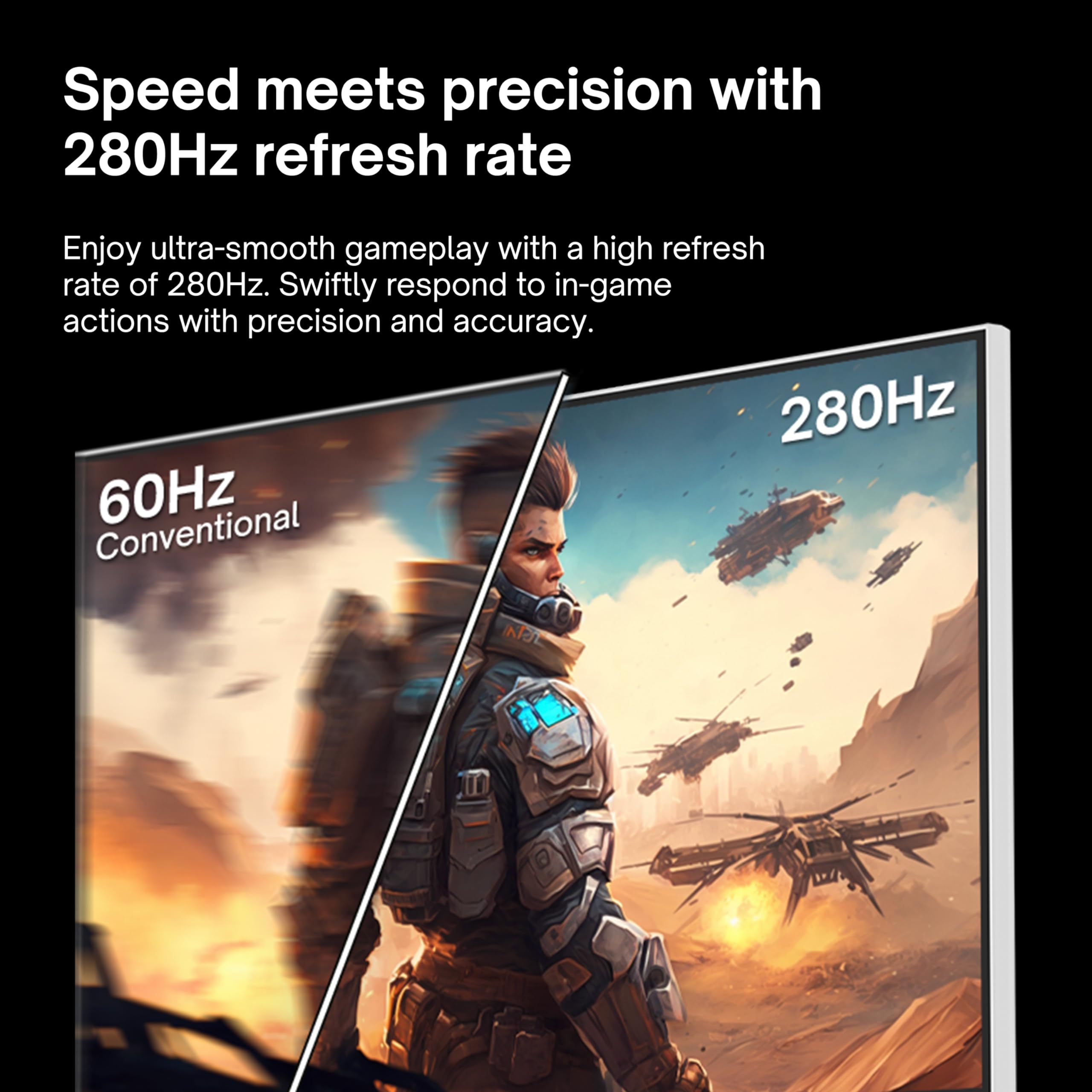 Pixio Px259 Prime White 25'' 280Hz (144Hz Supported) Fhd 1080P 1Ms Gtg Fast Ips Esports White Gaming Monitor With Adaptive Sync