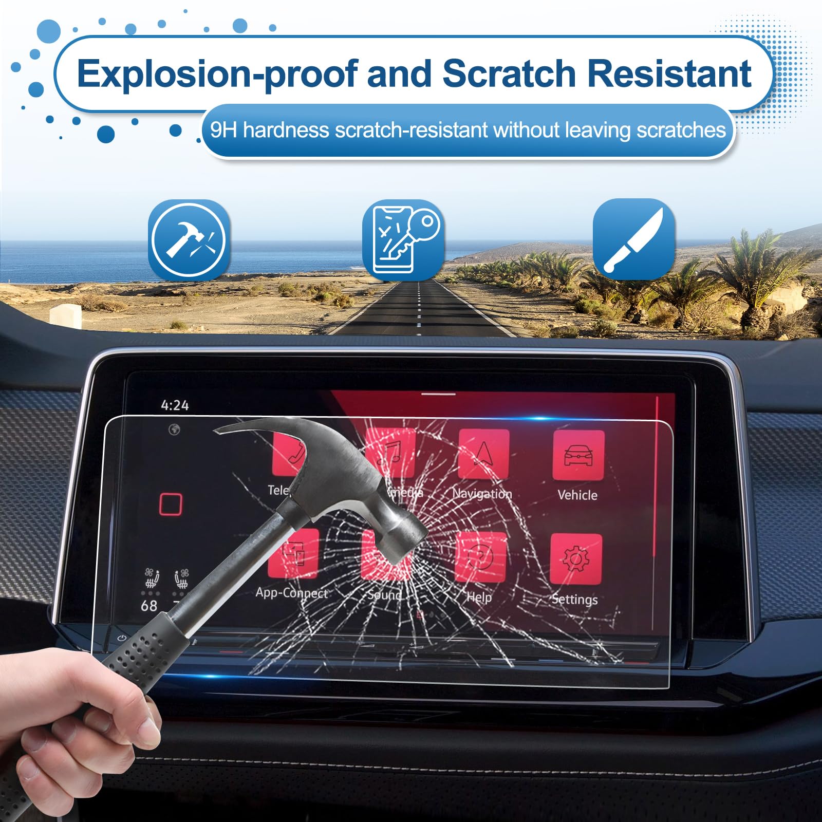 Coleya 2024 Atlas/Atlas Cross Sport Screen Protector For V Olkswagen Atlas (Se/Se With Technology/Sel/Sel Premium R Line) 12 Inc