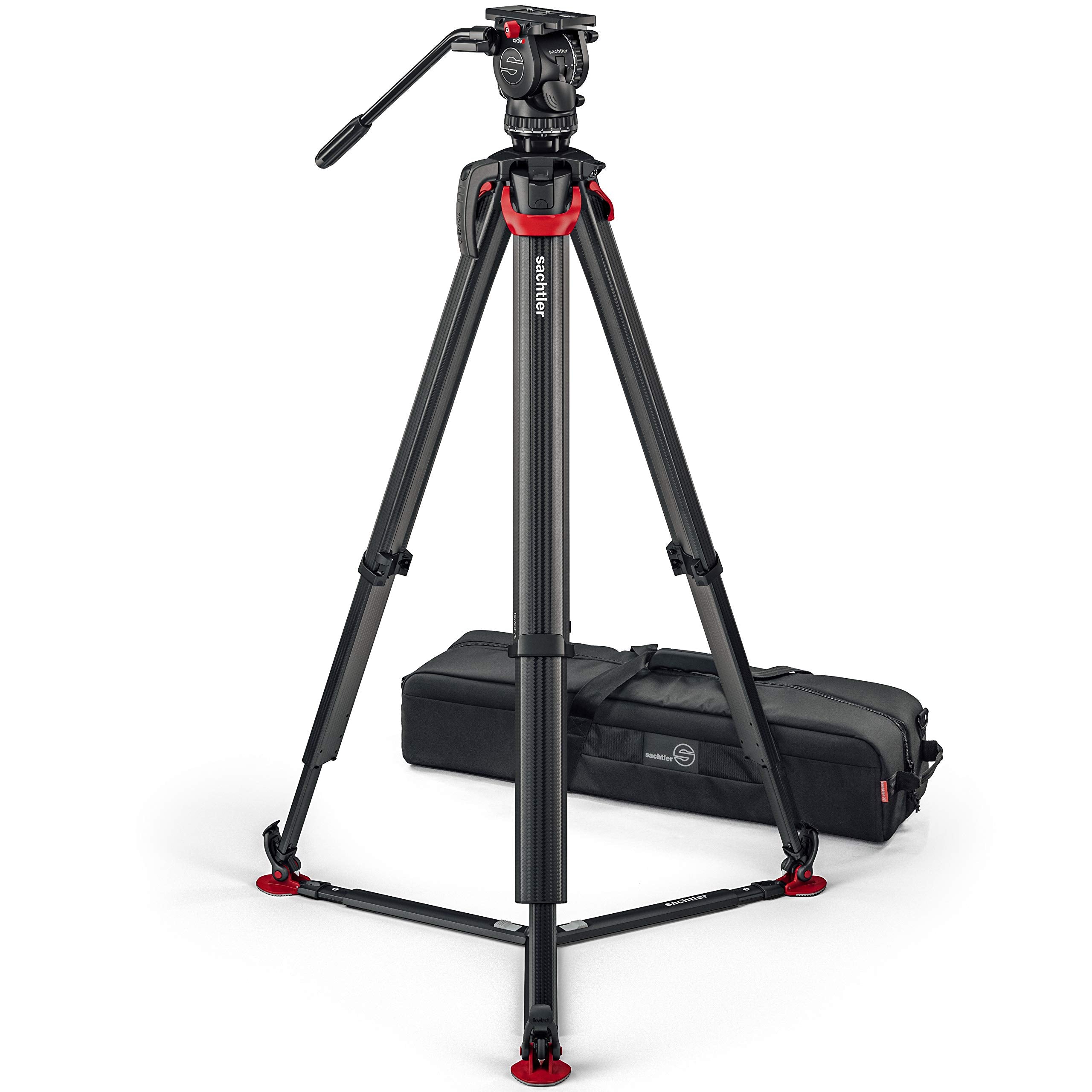 Sachtler Aktiv6 Sideload Fluid Head System With Flowtech75 Tripod & Ground Spreader