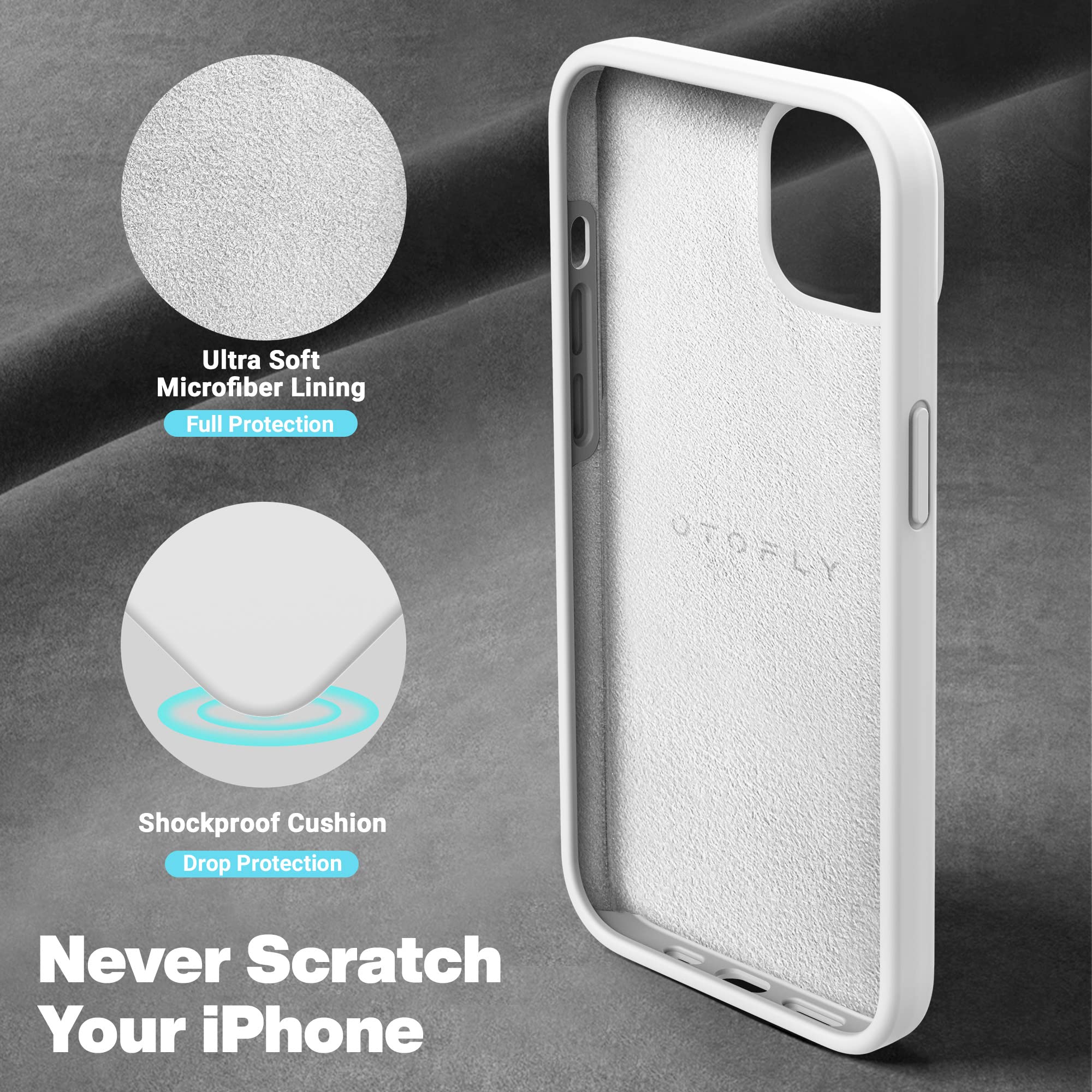 Otofly Designed For Iphone 13 Case, Silicone Shockproof Slim Thin Phone Case For Iphone 13 6.1 Inch (White)
